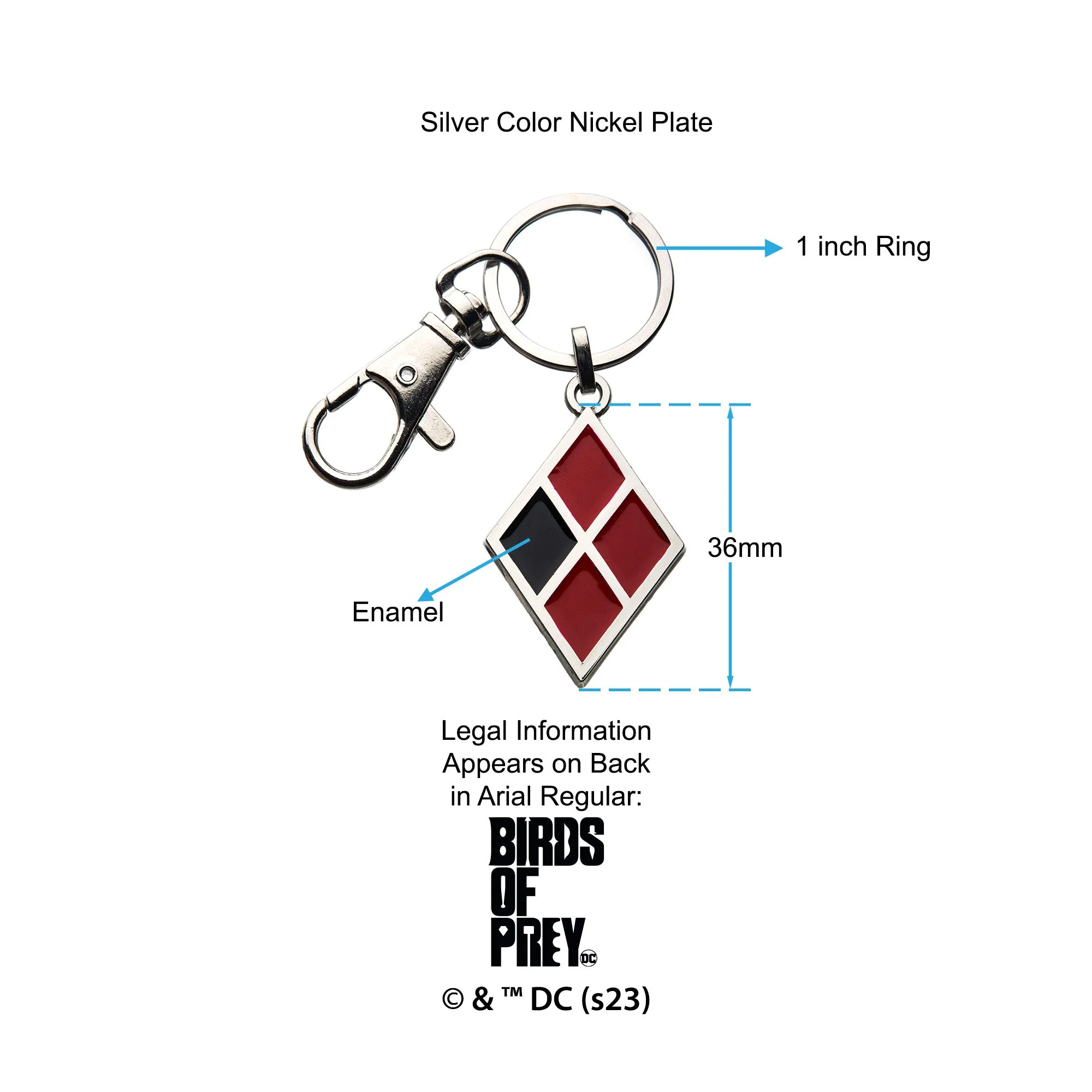 DC Comics Birds of Prey Harley Quinn Symbol Keychain - Image 4