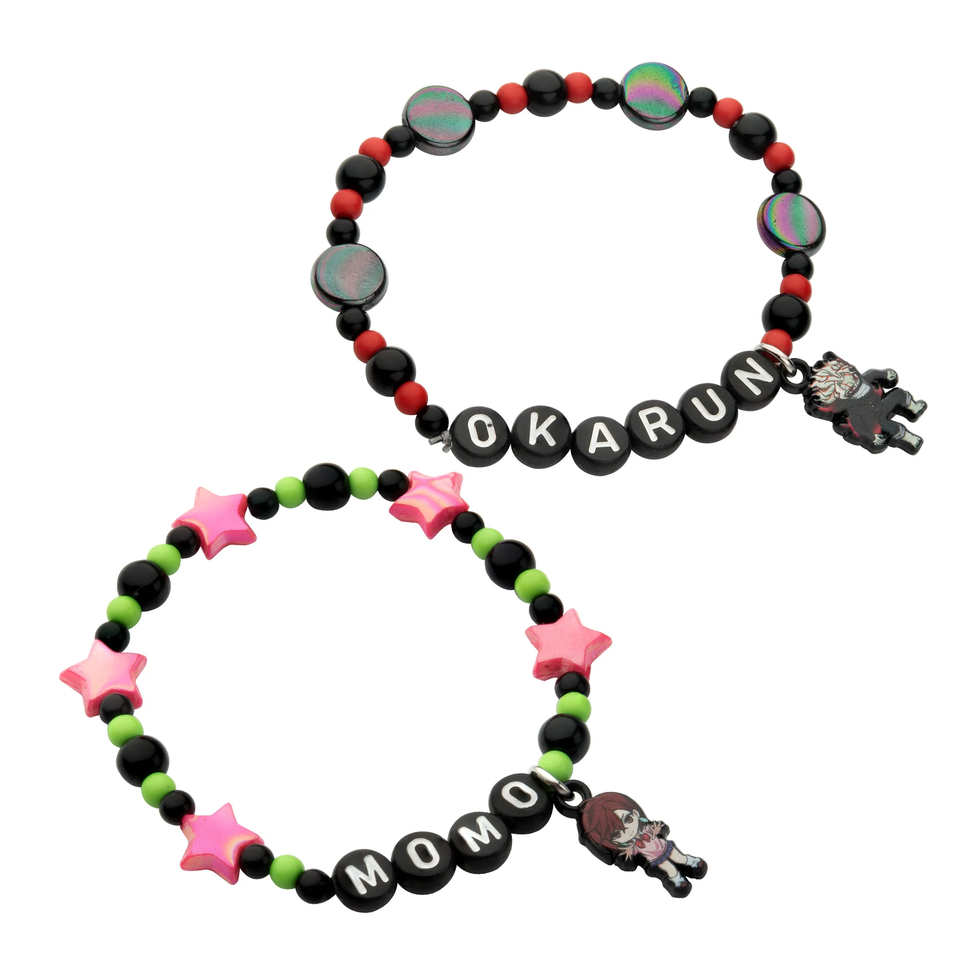 Dandadan Momo & Okarun Chibi Best Friend Bead Bracelet Set - Image 3