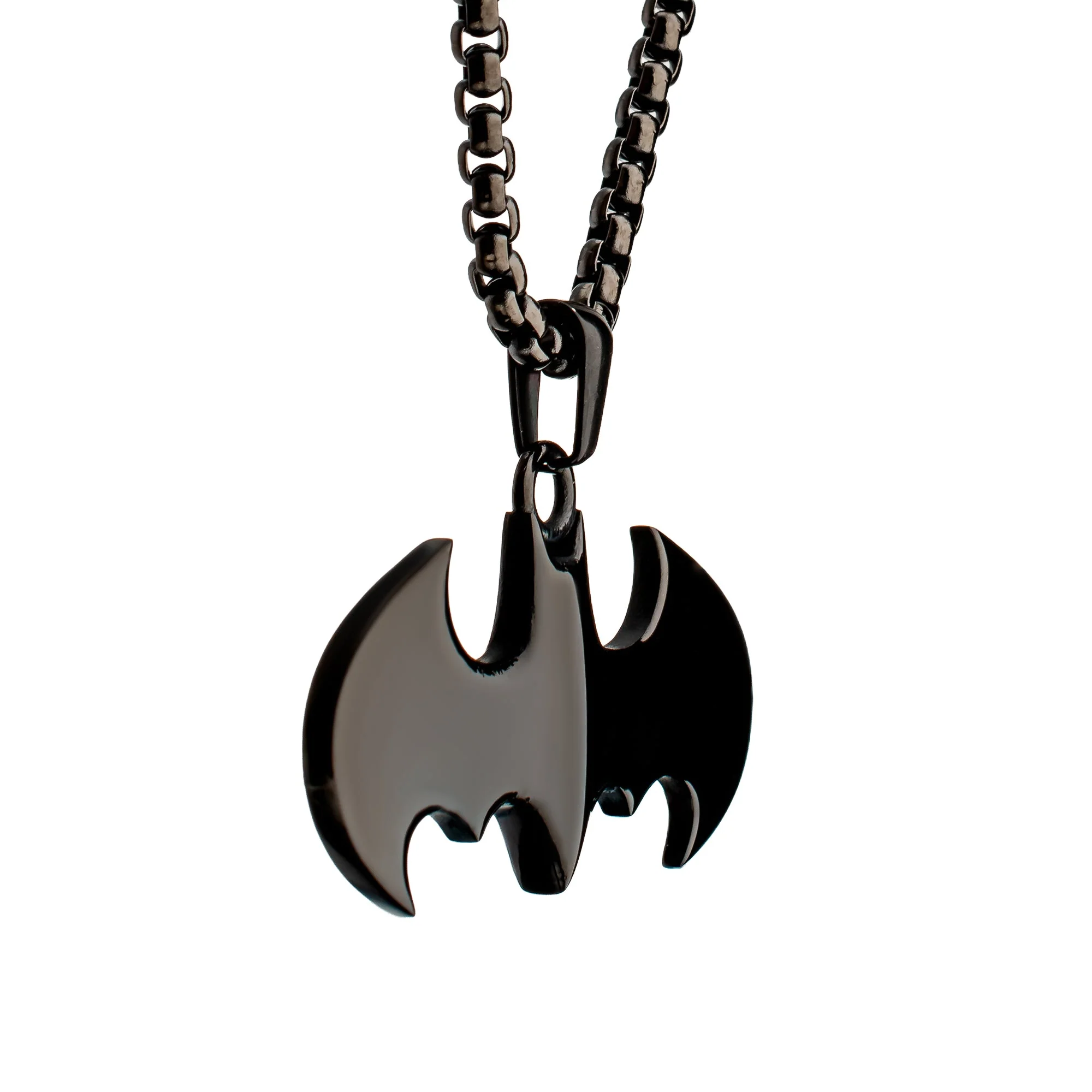 DC Comics Batman Stainless Steel Black IP Pendant Necklace - Image 3