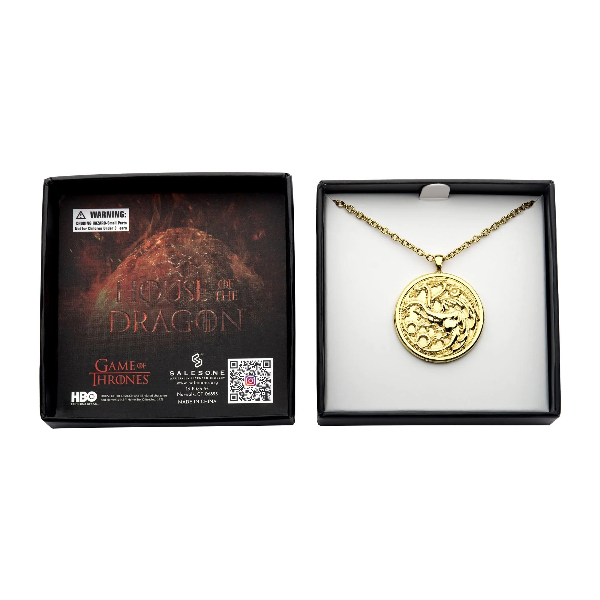 Game Of Thrones: House of the Dragon Targaryen Gold Pendant Necklace - Image 2