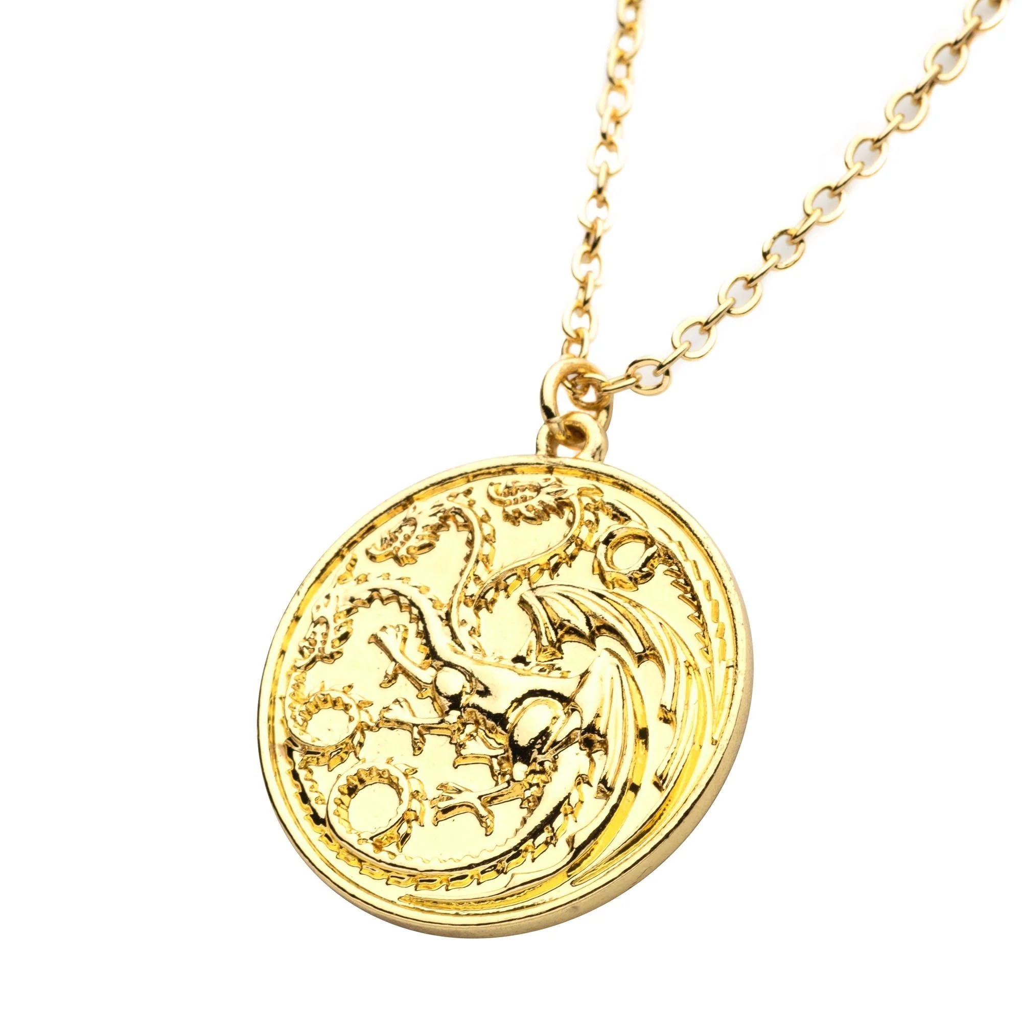 Game Of Thrones: House of the Dragon Targaryen Gold Pendant Necklace - Image 3