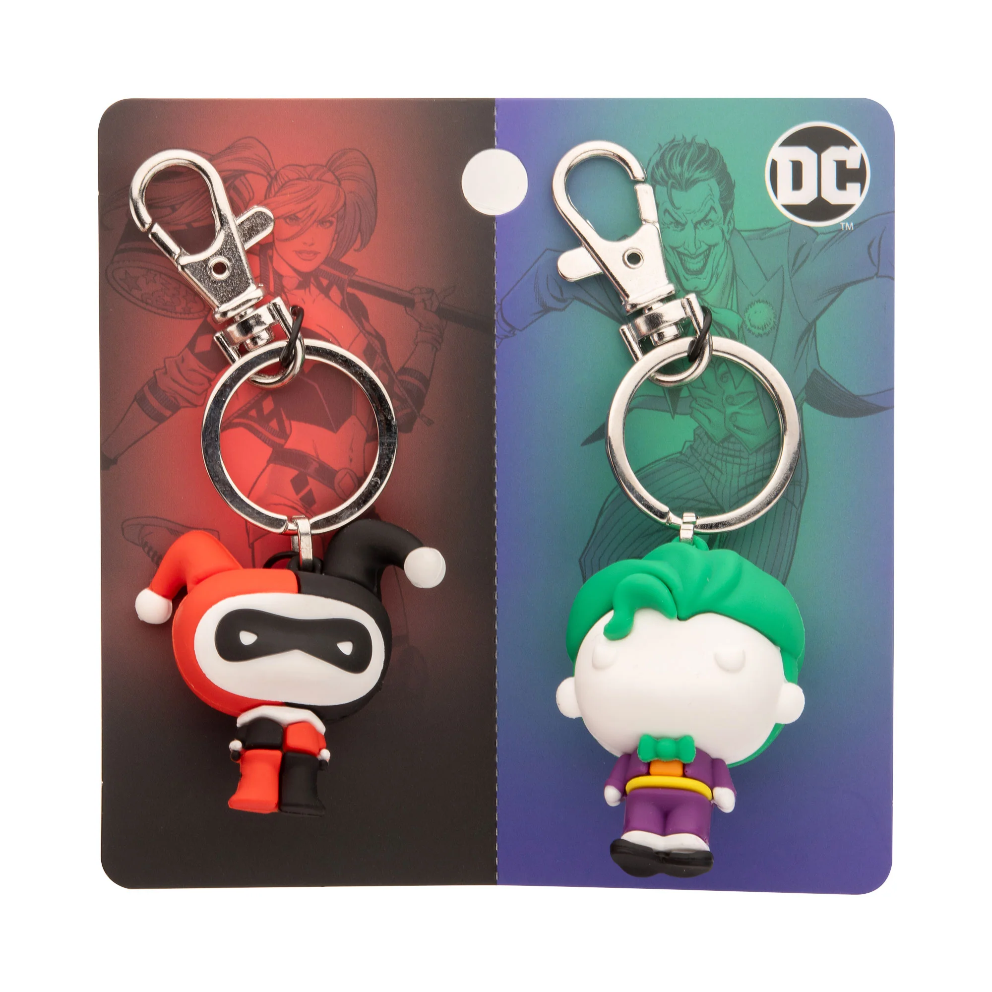DC Comics Joker and Harley Quinn Chibi Best of Friends 3D Keychain Set - Image 2
