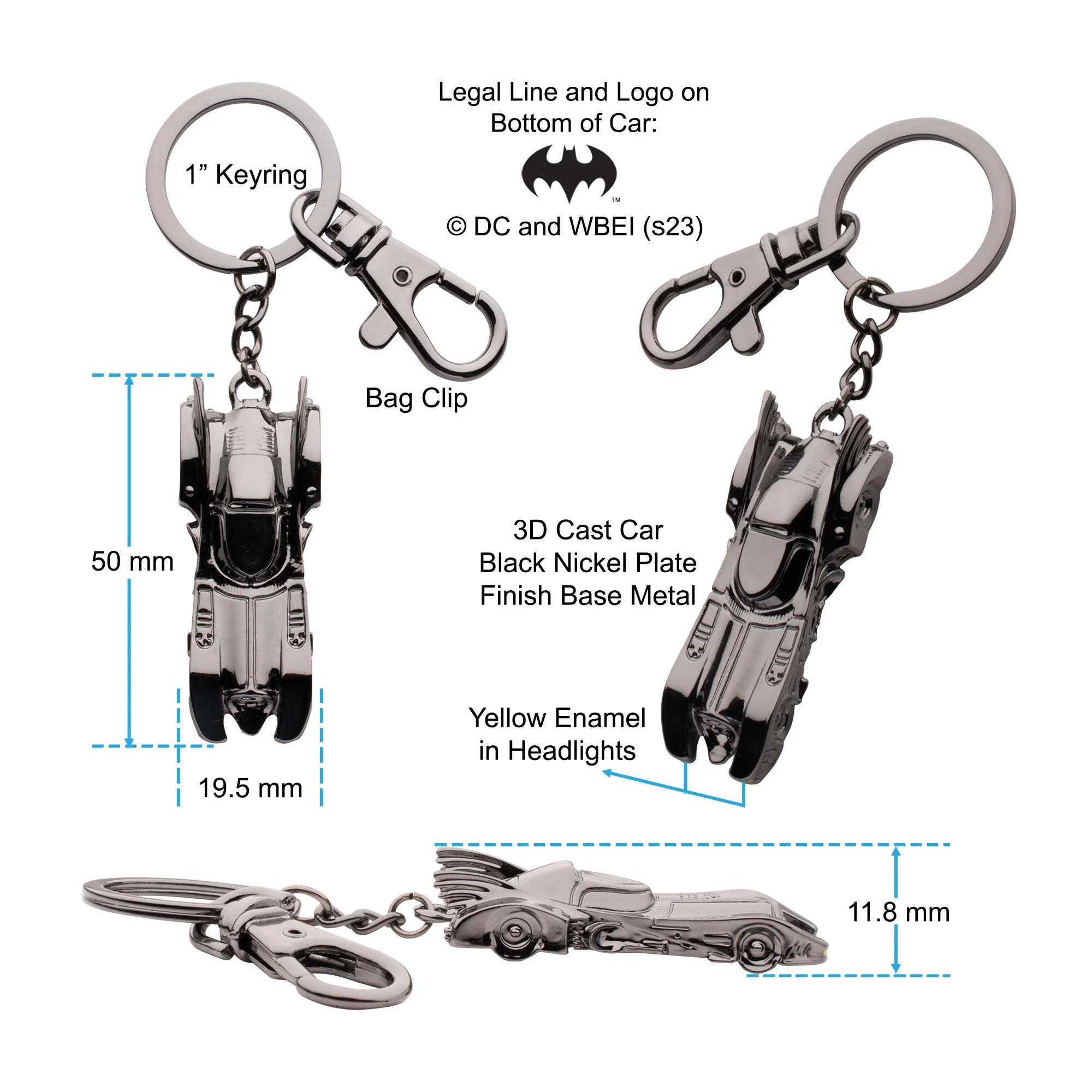 DC Comics The Flash Batmobile 3D Keychain - Image 5