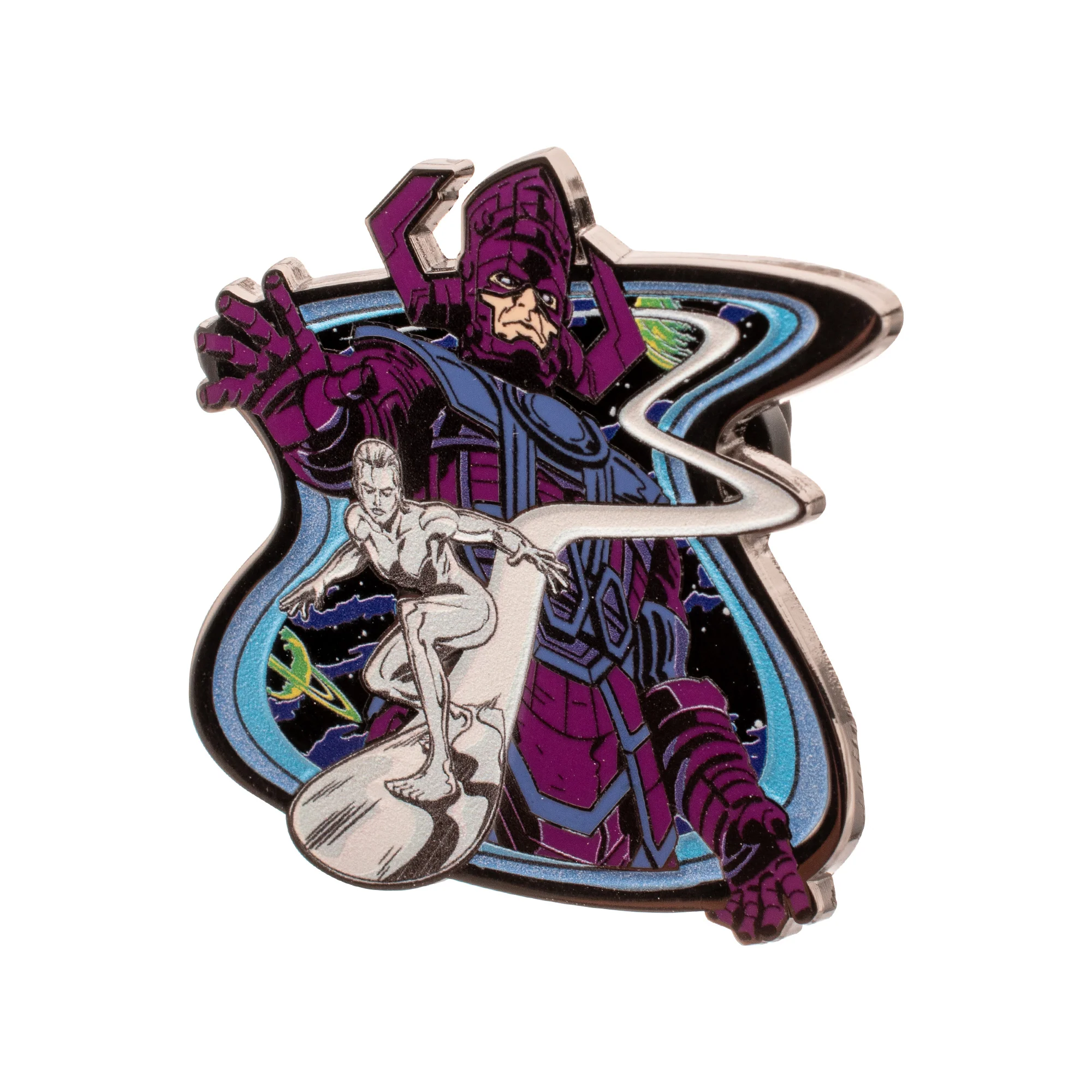 Fantastic Four Galactus and Silver Surfer with Glow Enamel Pin - Image 4