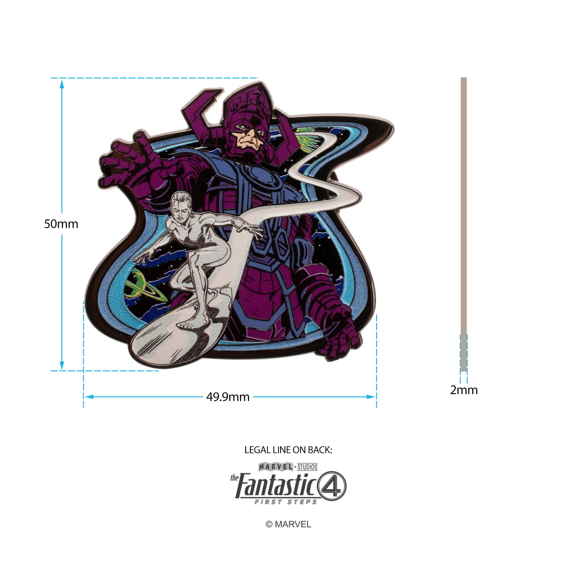 Fantastic Four Galactus and Silver Surfer with Glow Enamel Pin - Image 8