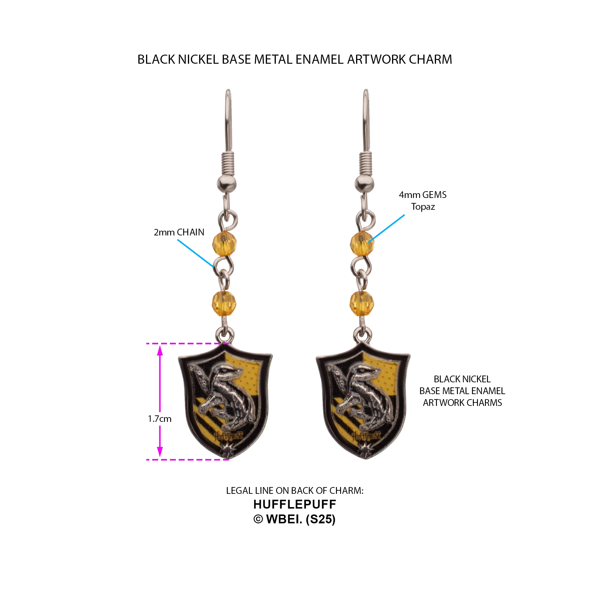 Harry Potter Hufflepuff House Earrings - Image 3