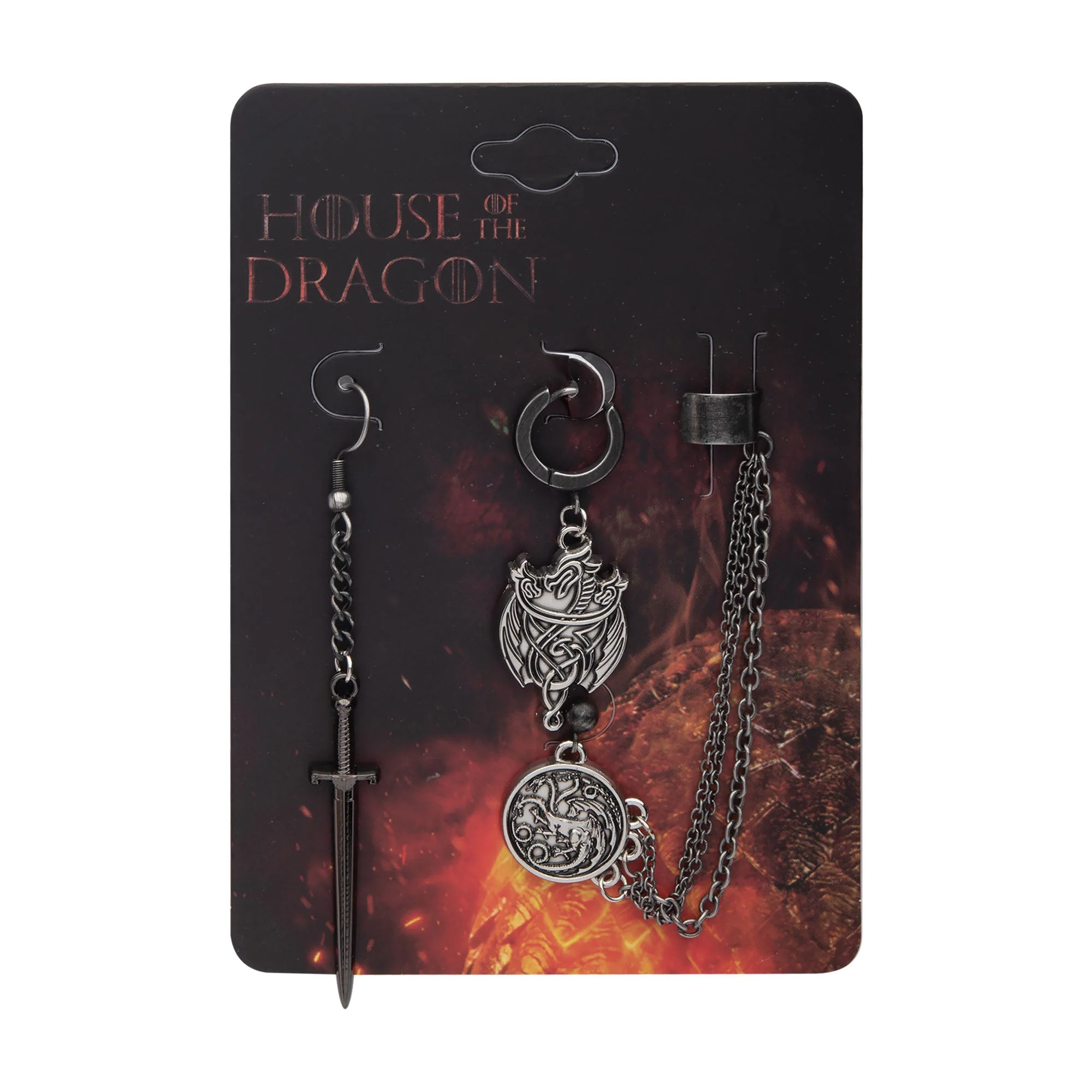 Game Of Thrones: House Of The Dragon Targaryen Dragon Mismatched Earrings Set - Image 2