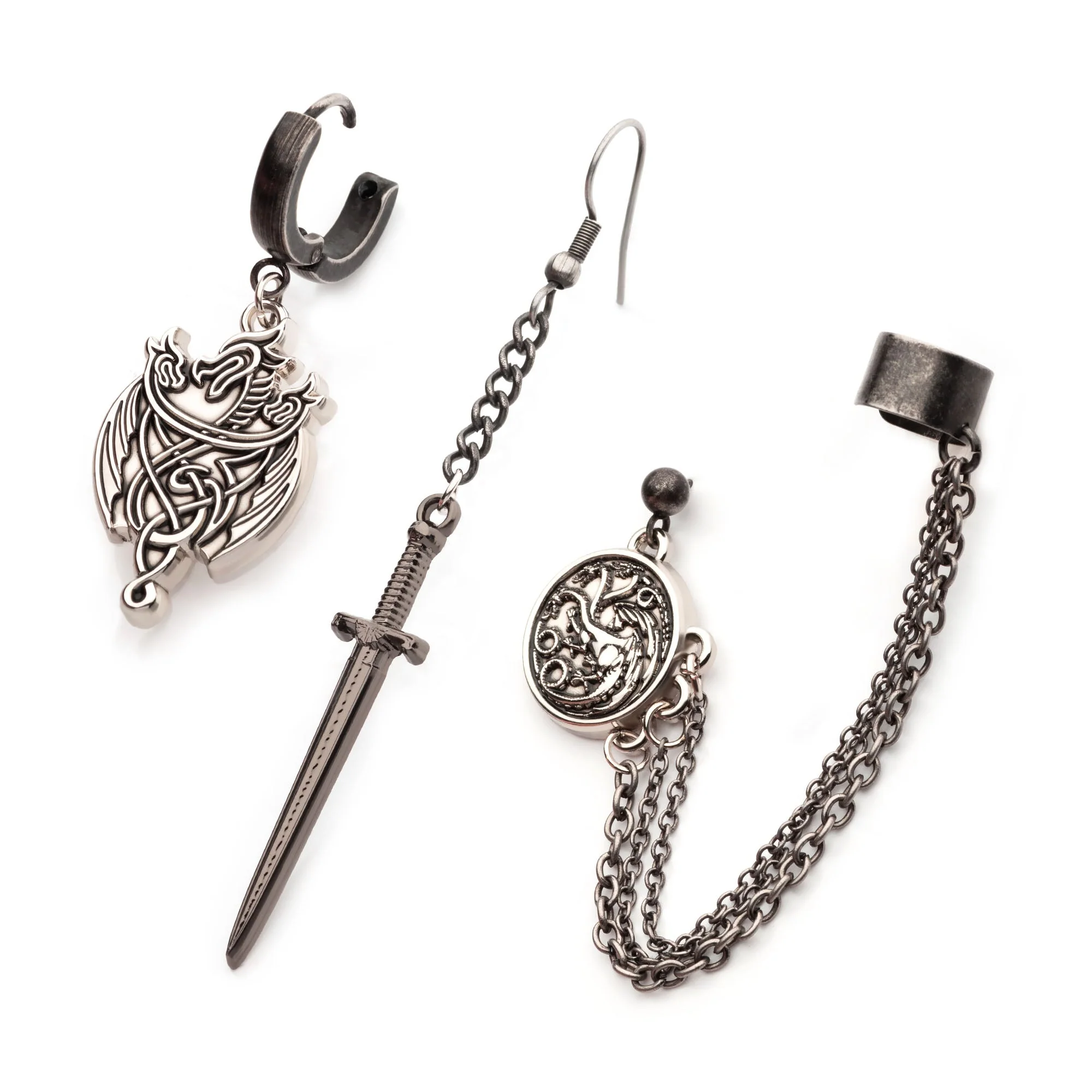 Game Of Thrones: House Of The Dragon Targaryen Dragon Mismatched Earrings Set - Image 4