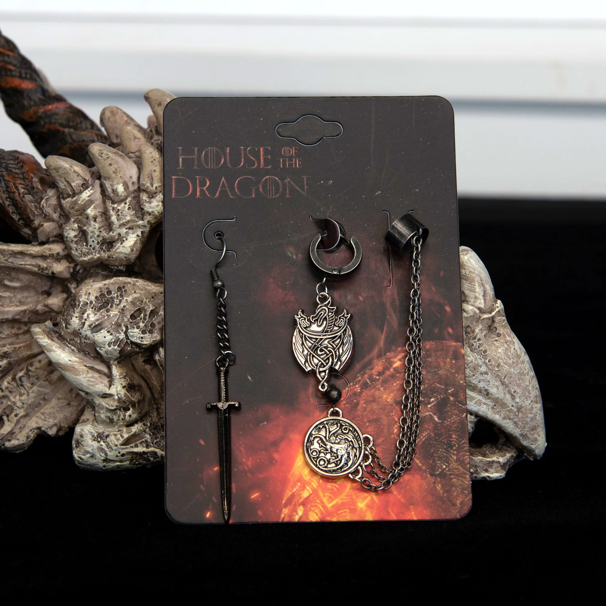 Game Of Thrones: House Of The Dragon Targaryen Dragon Mismatched Earrings Set - Image 7