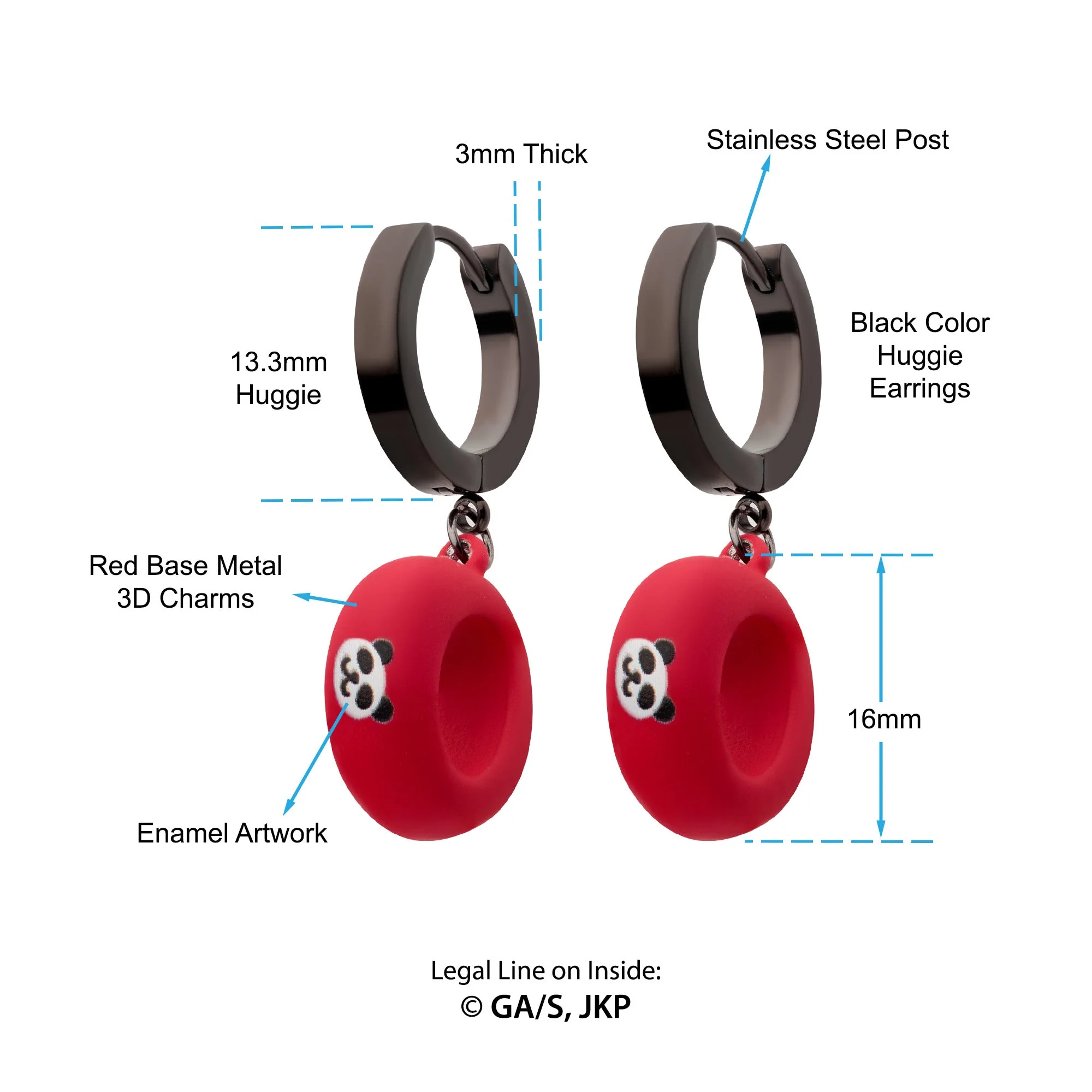 Jujutsu Kaisen Panda Knuckle Earrings - Image 4
