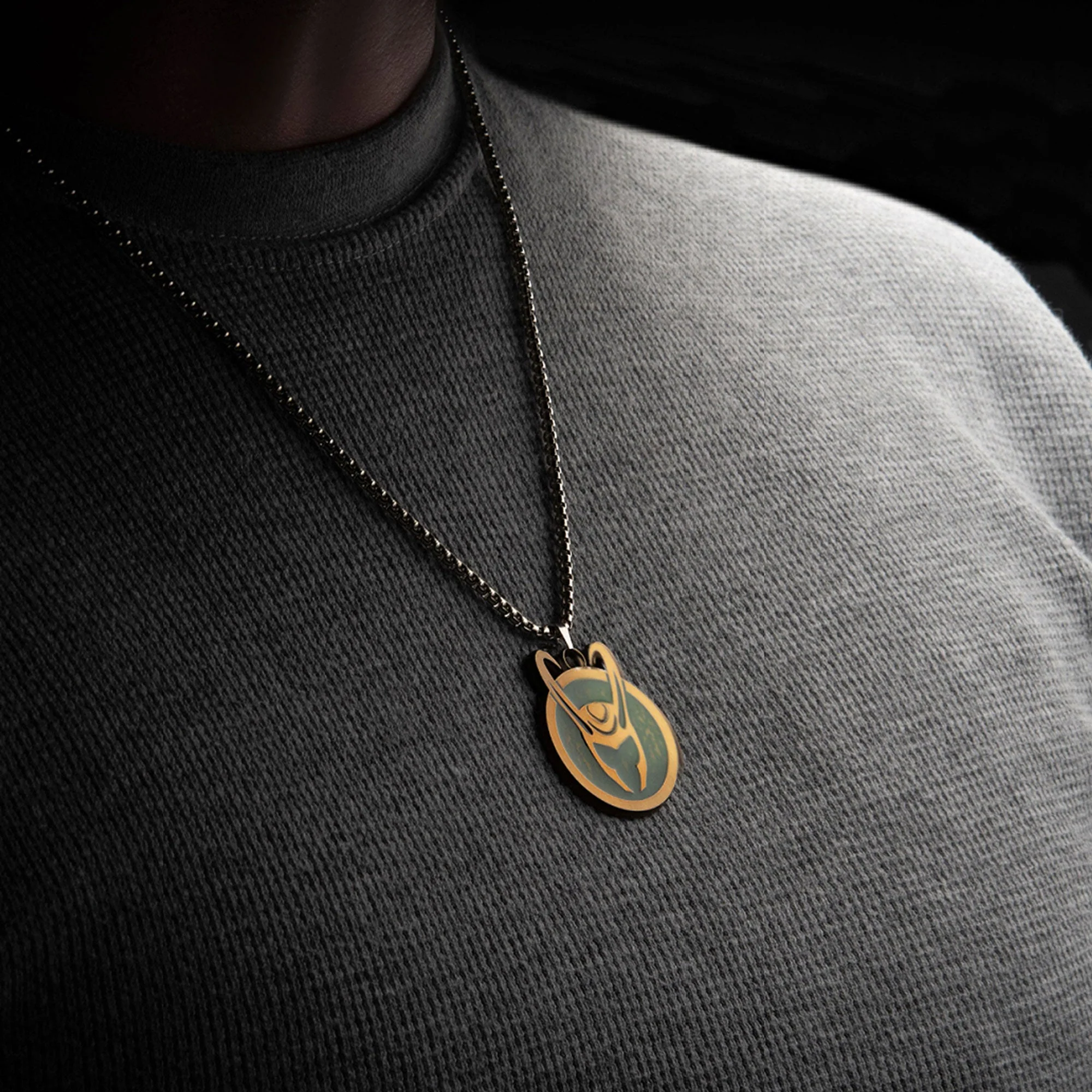 Marvel LOKI Helmet Medallion Symbol Necklace - Image 2