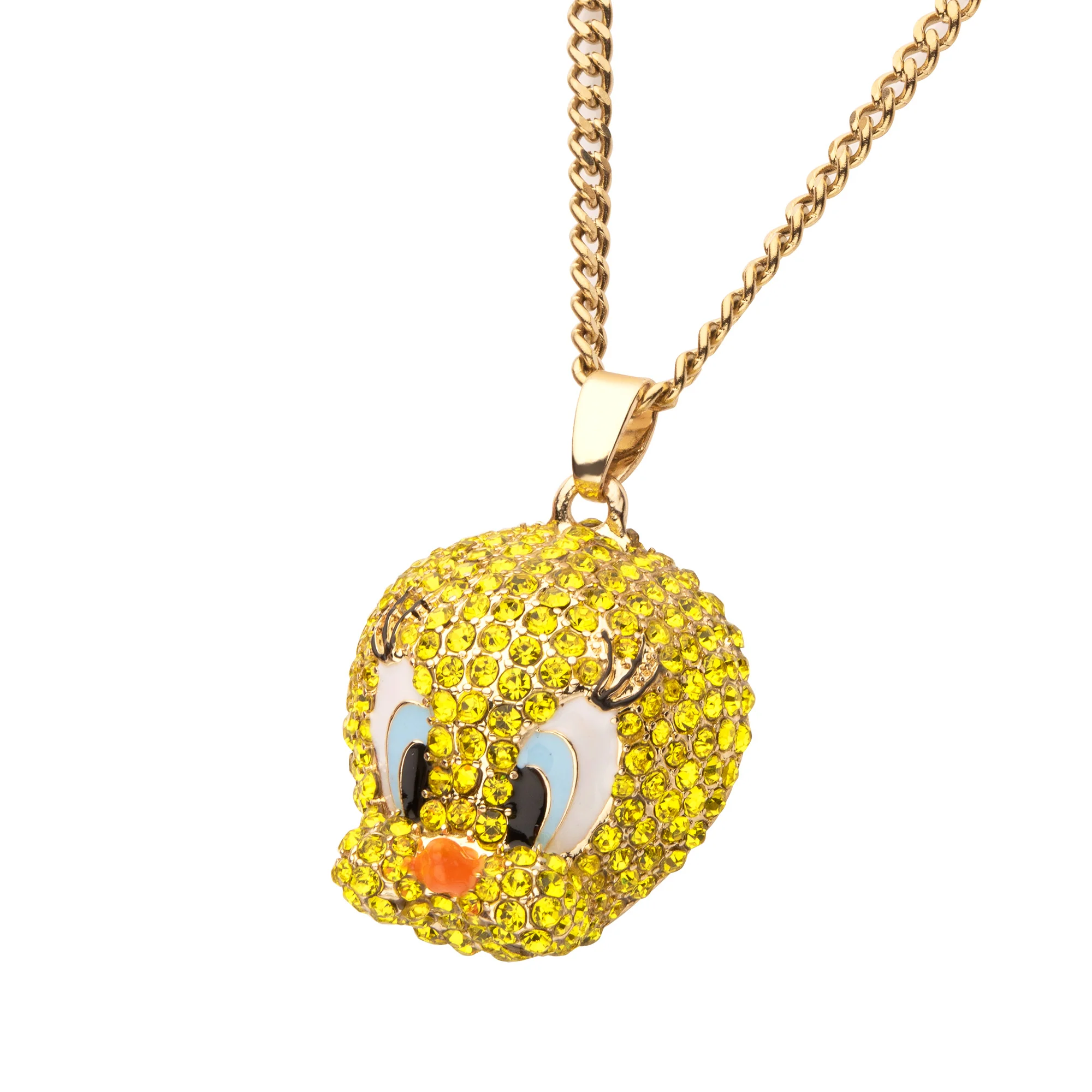 Looney Tunes Tweety Bird Gold Plated Bling Pendant Necklace - Image 3