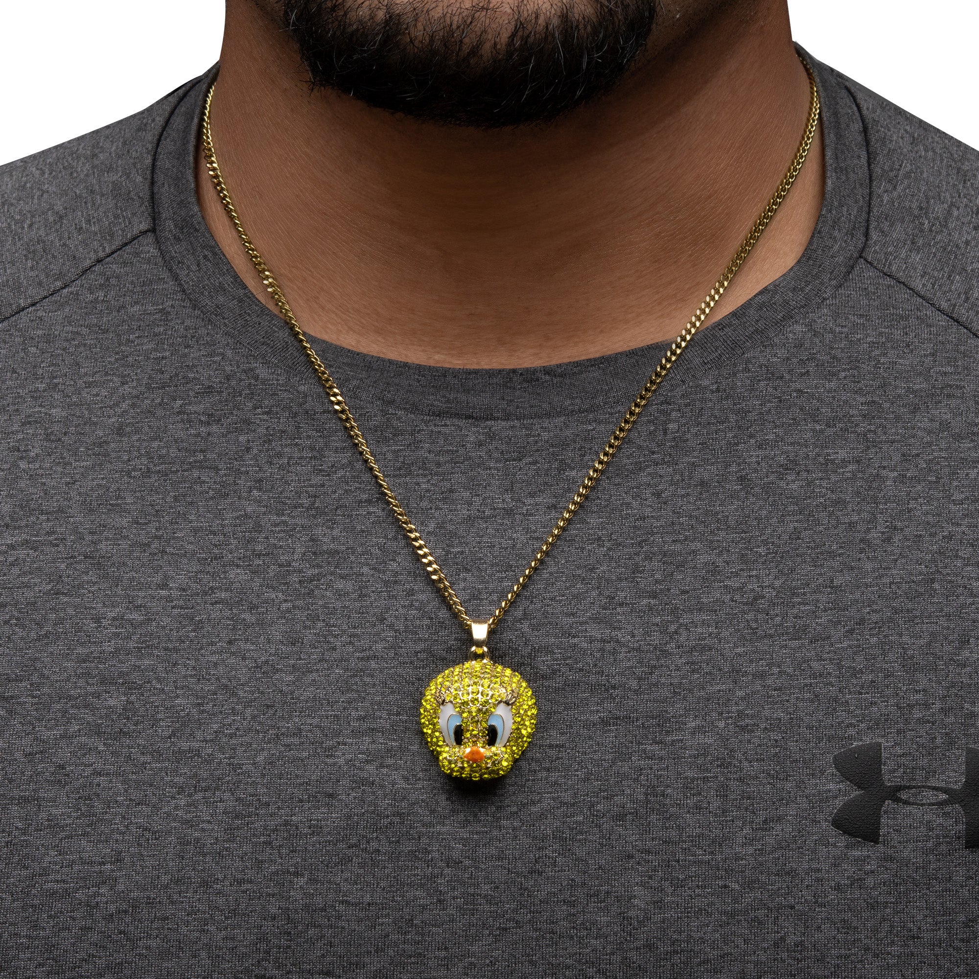 Looney Tunes Tweety Bird Gold Plated Bling Pendant Necklace - Image 4
