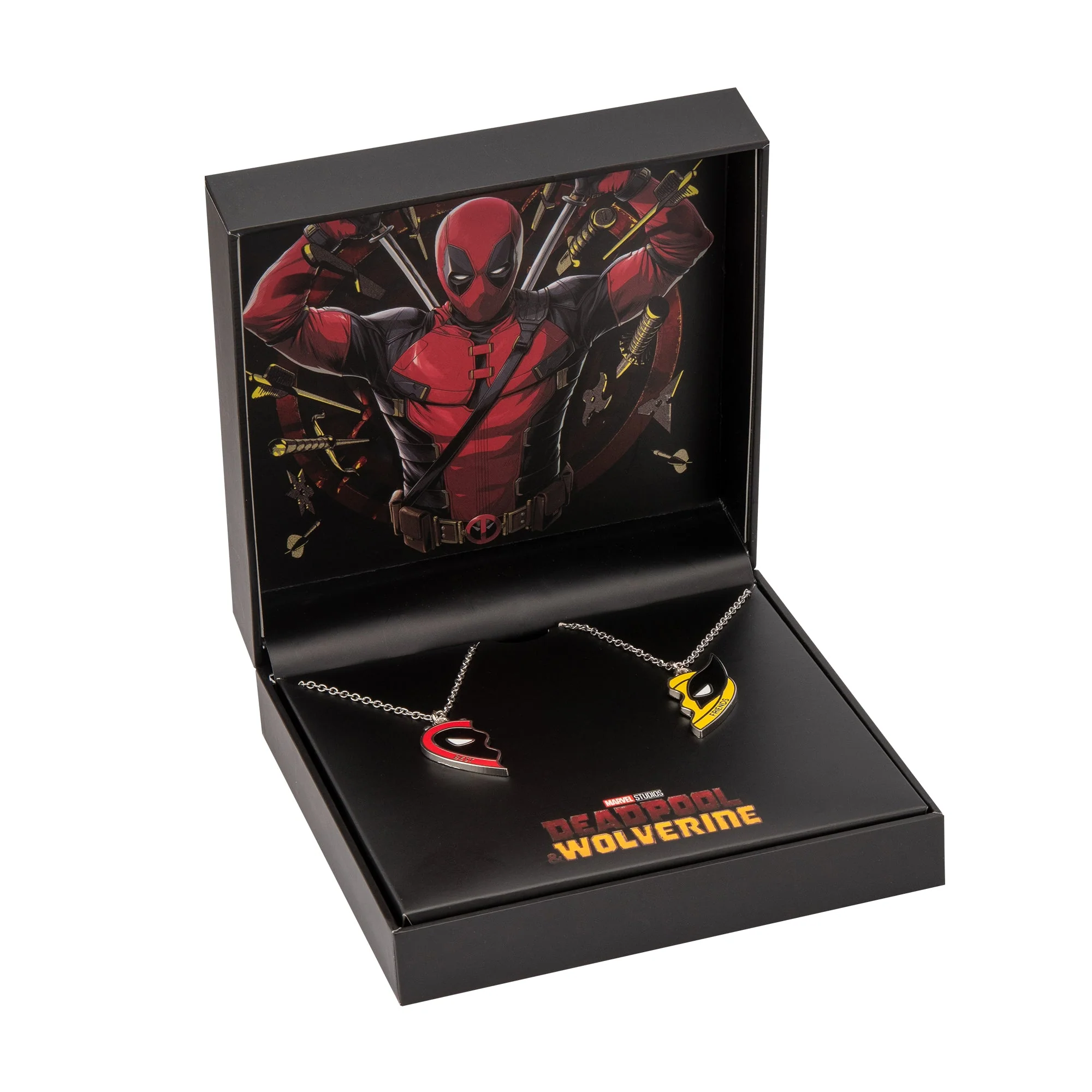 Marvel Deadpool & Wolverine Best Friends Stainless Steel Pendant Necklace Set - Image 2