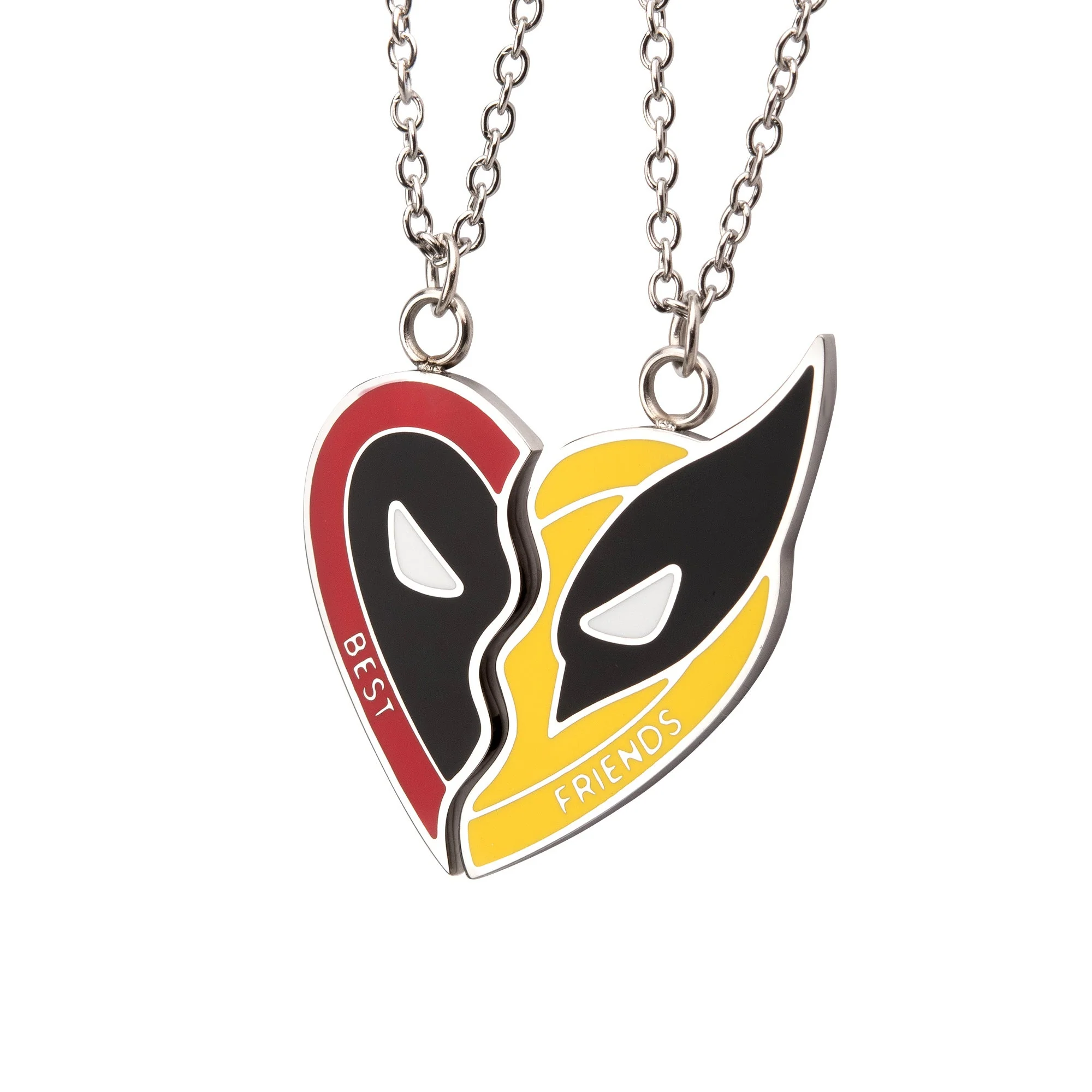 Marvel Deadpool & Wolverine Best Friends Stainless Steel Pendant Necklace Set - Image 3