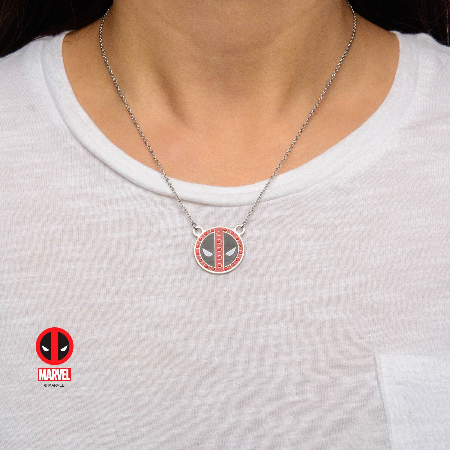 Marvel Deadpool with Gem Pendant Necklace - Image 3