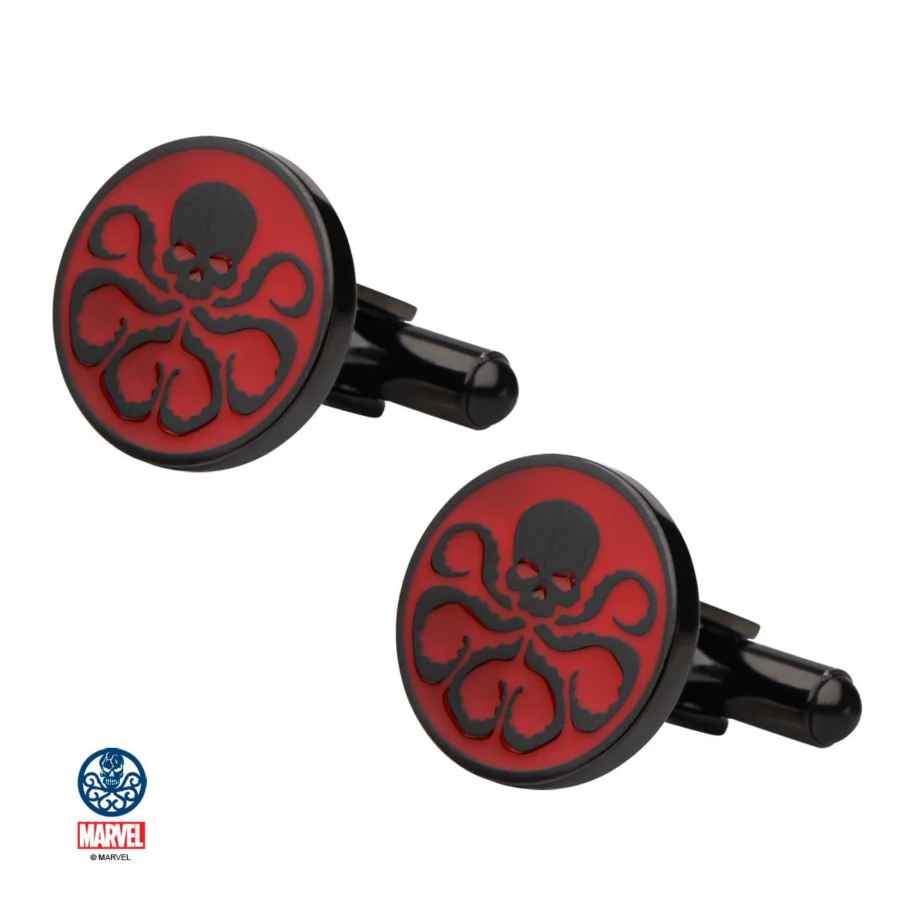 Marvel Hydra Red Logo Steel Enamel Cufflinks - Image 3
