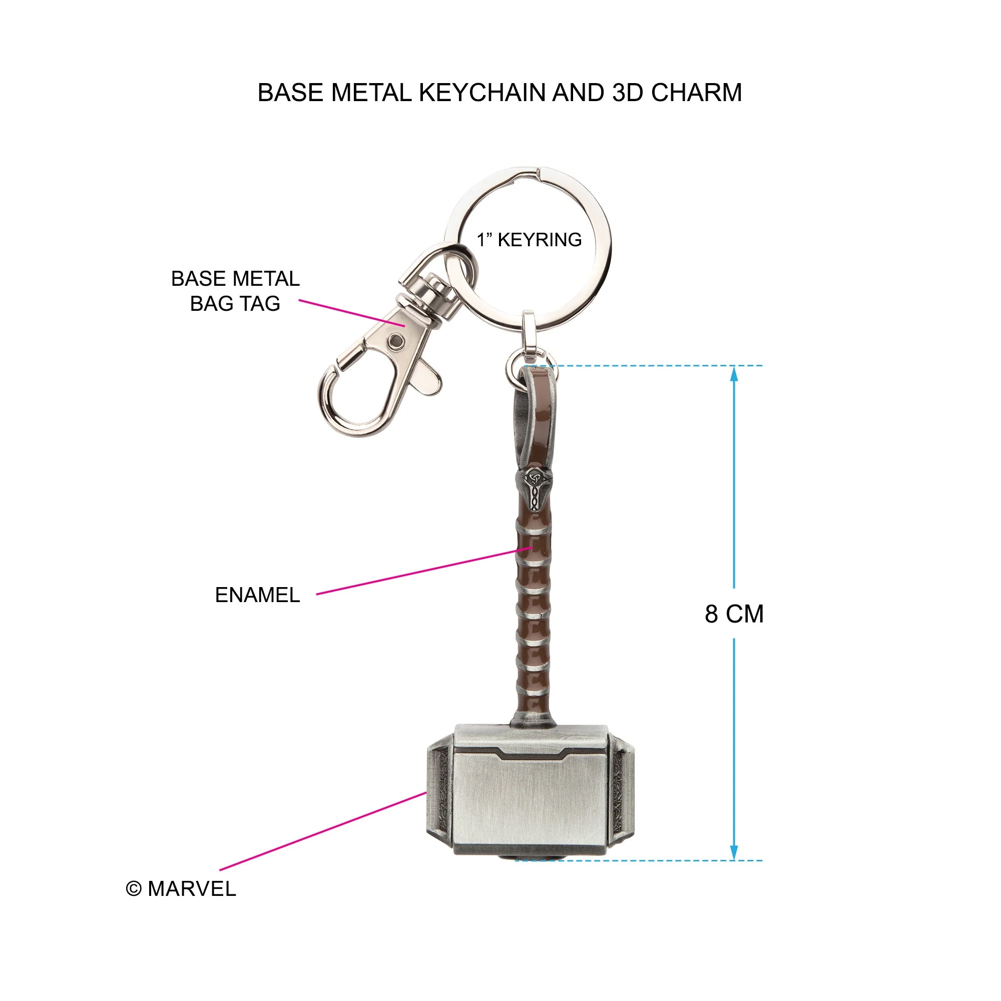 Marvel Thor Hammer 3D Keychain - Image 3