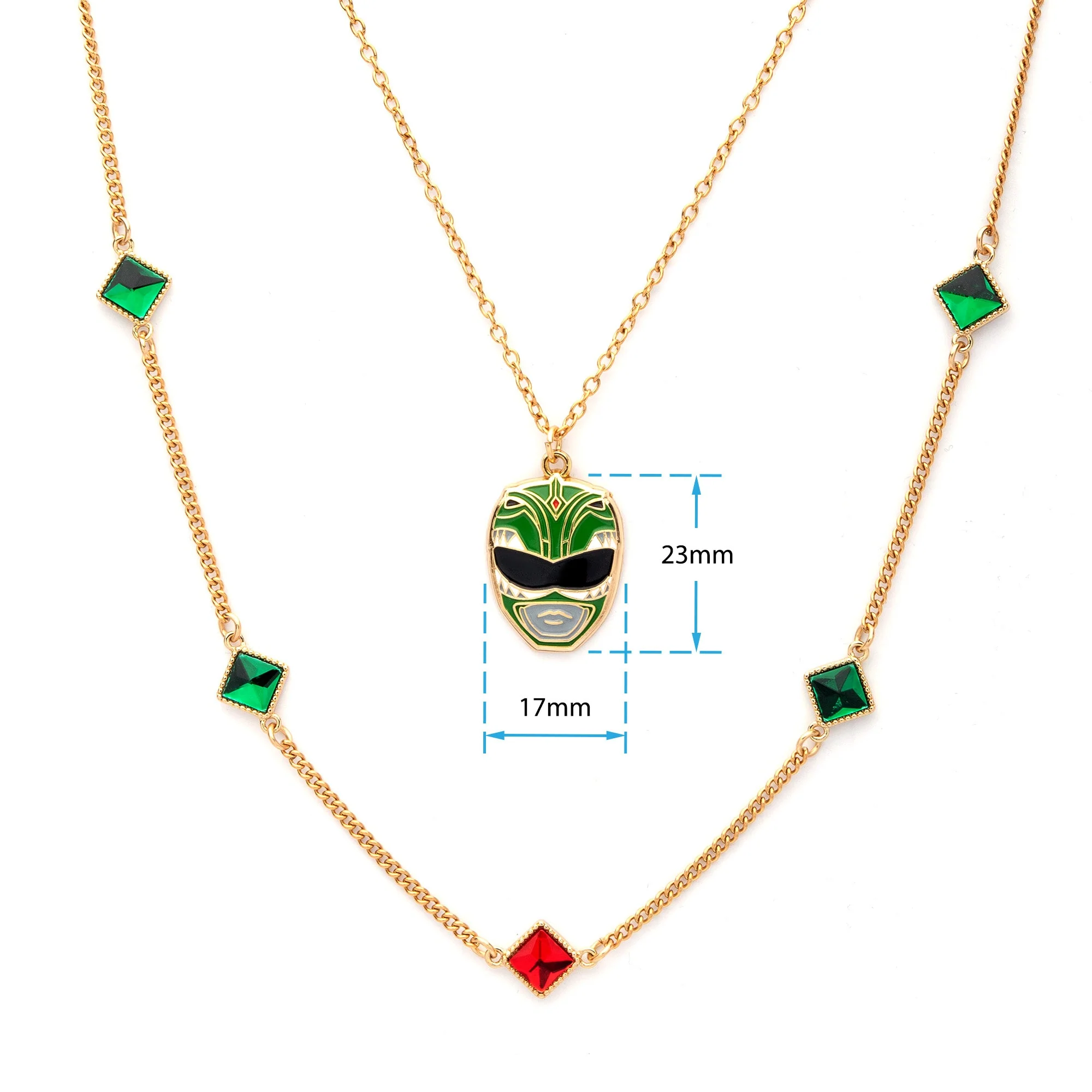 Mighty Morphin Power Rangers Green Gem Ranger Necklace Set - Image 3