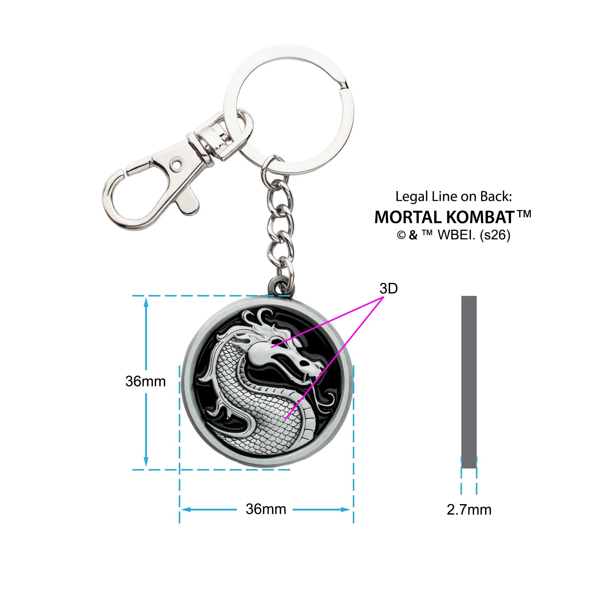 Mortal Kombat Dragon Icon Keychain - Image 3