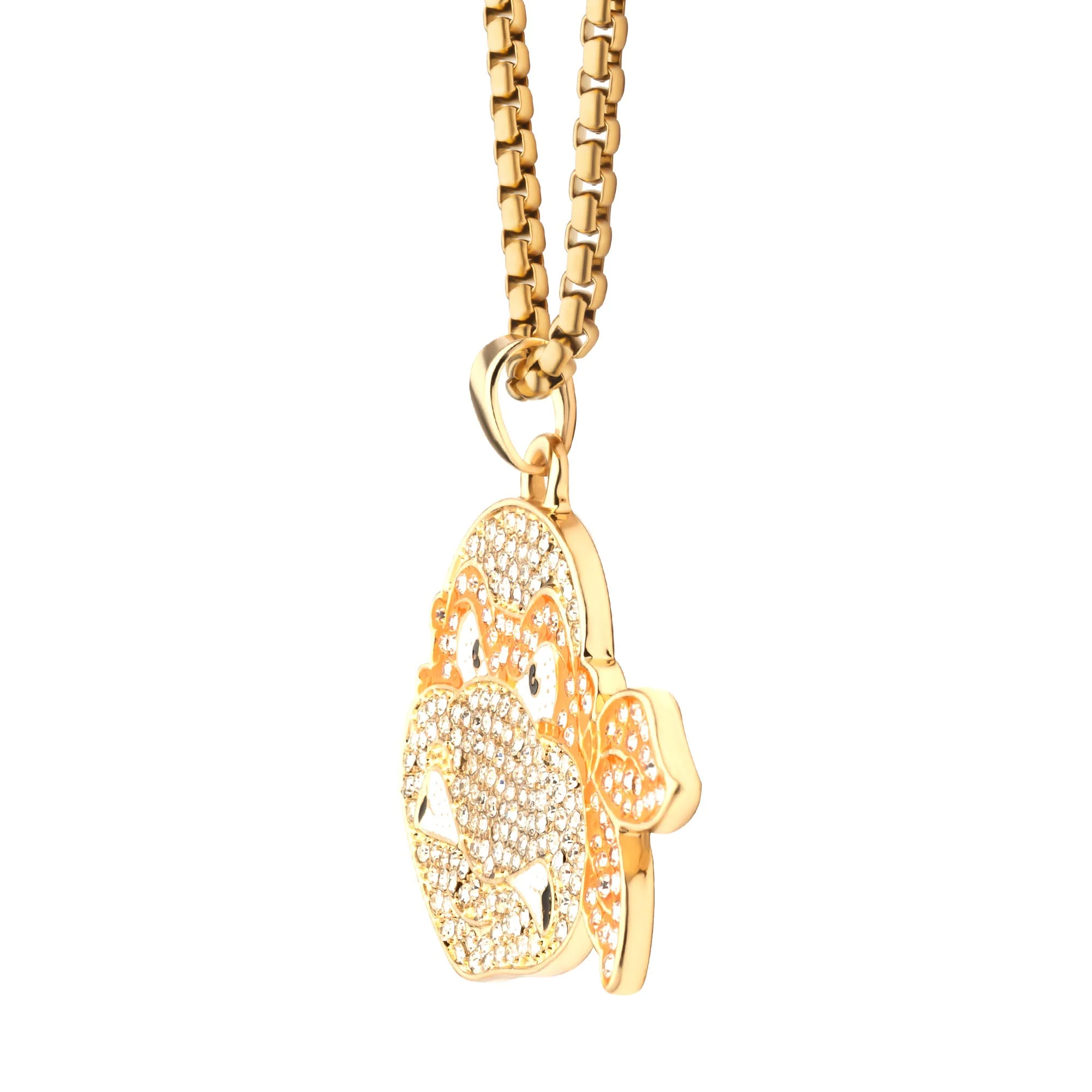 Base Metal Gold Plated Teenage Mutant Ninja Turtles Michael Angelo Bling Pendant Necklace - Image 6