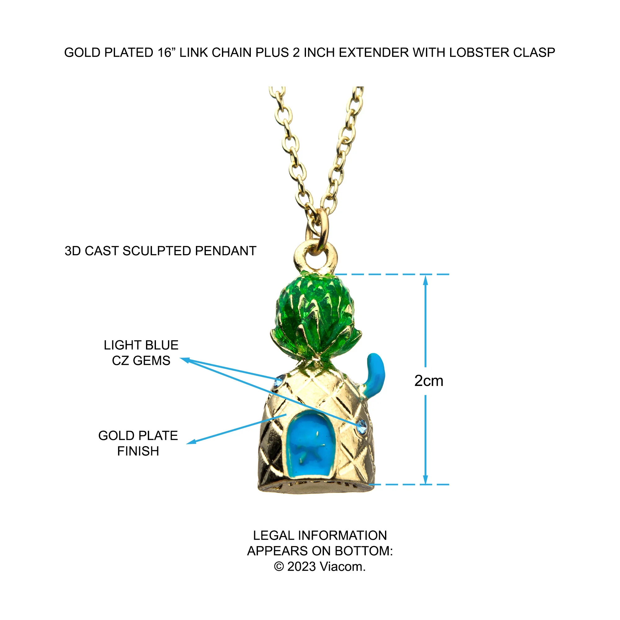 Spongebob Squarepants Pineapple House Pendant Necklace - Image 3