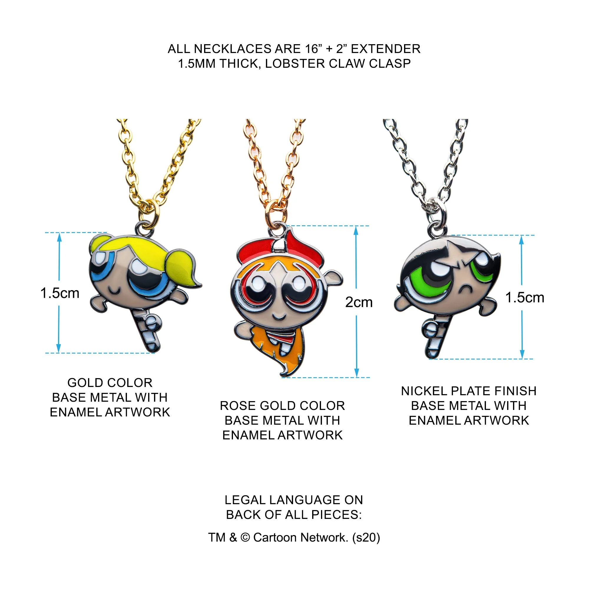 The Powerpuff Girls Besties 3-pcs in a pack Necklaces - Image 3