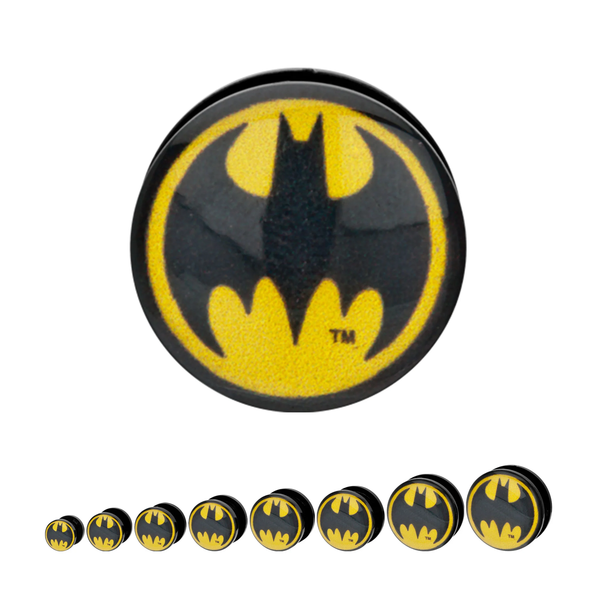 DC Comics Rounded Batman Logo Acrylic Screw Fit Plug - Image 3