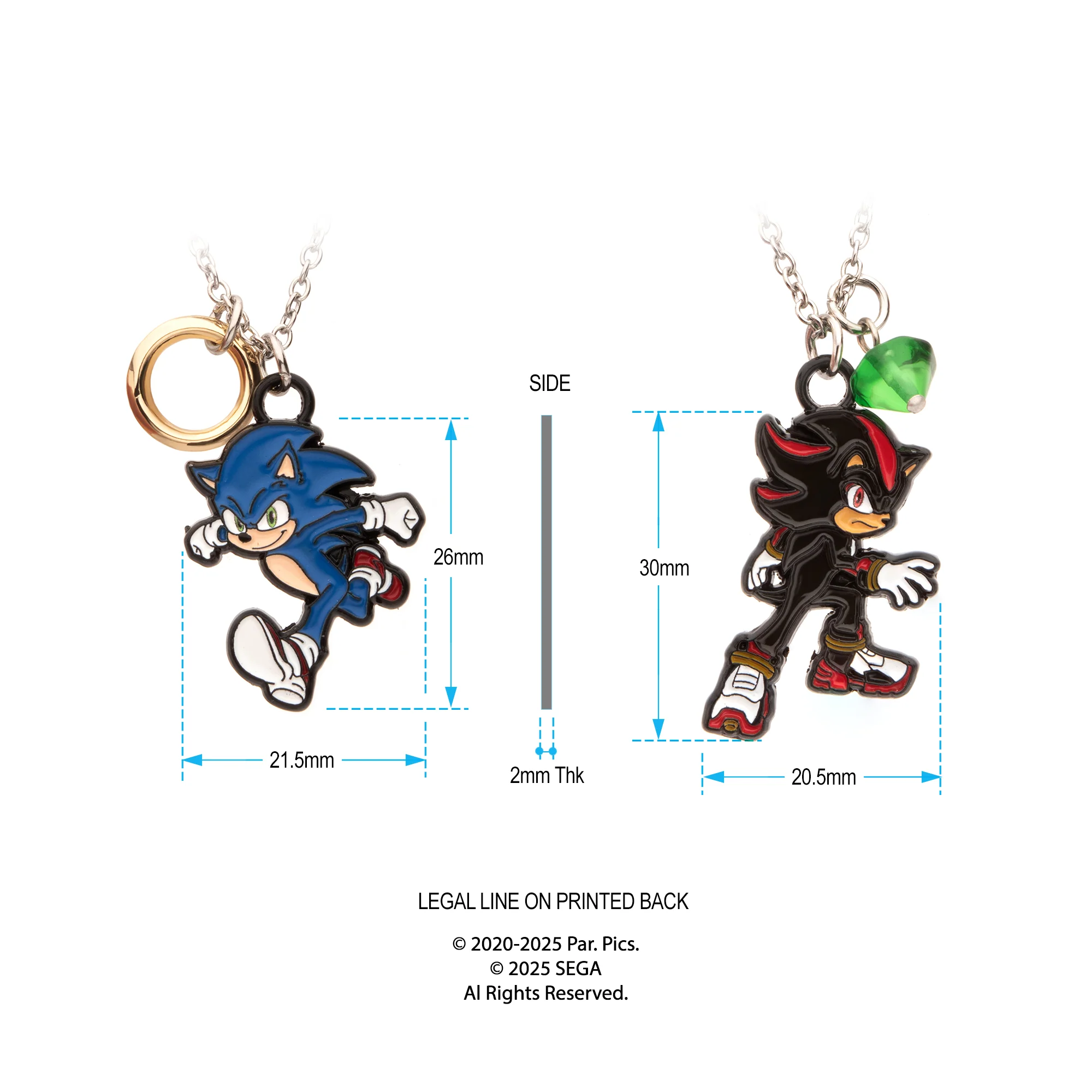 Sonic Movie 3 Shadow Besf of Friends Pendant Necklace Set - Image 3
