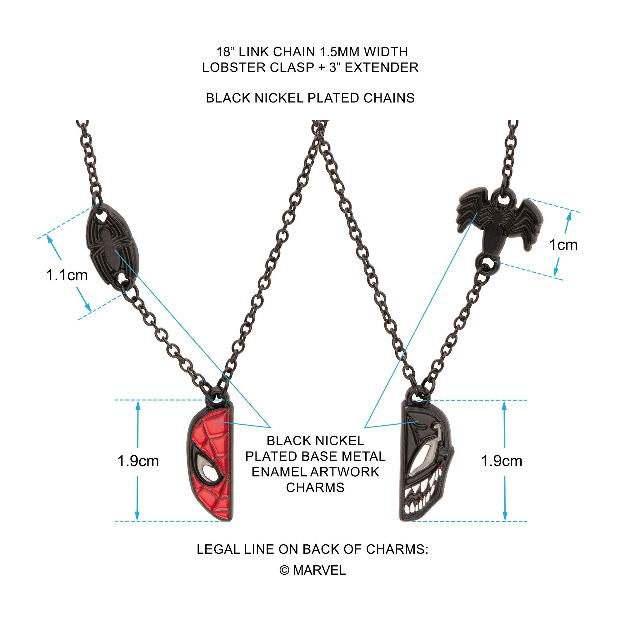 Spider-Man and Venom Best of Friends Necklace Set - Image 3