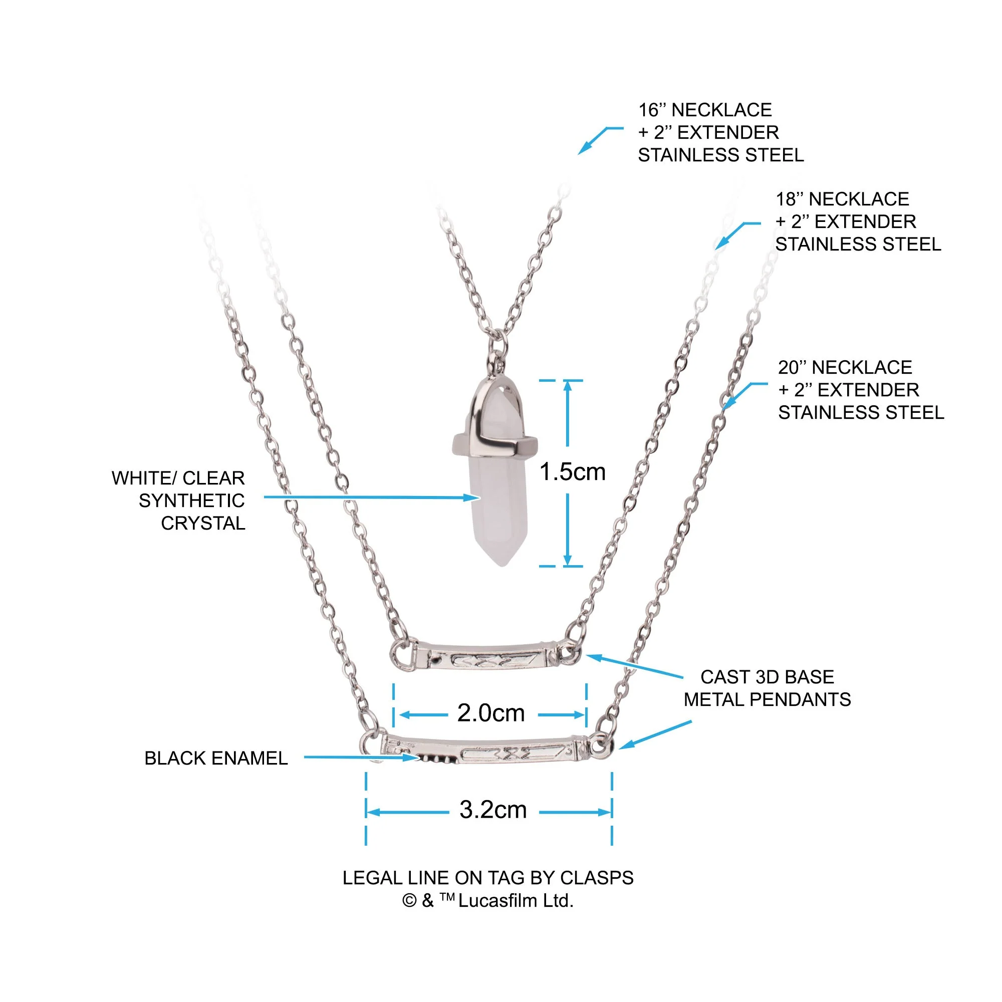 Star Wars Ahsoka 3D LightSaber Tier Necklace - Image 2