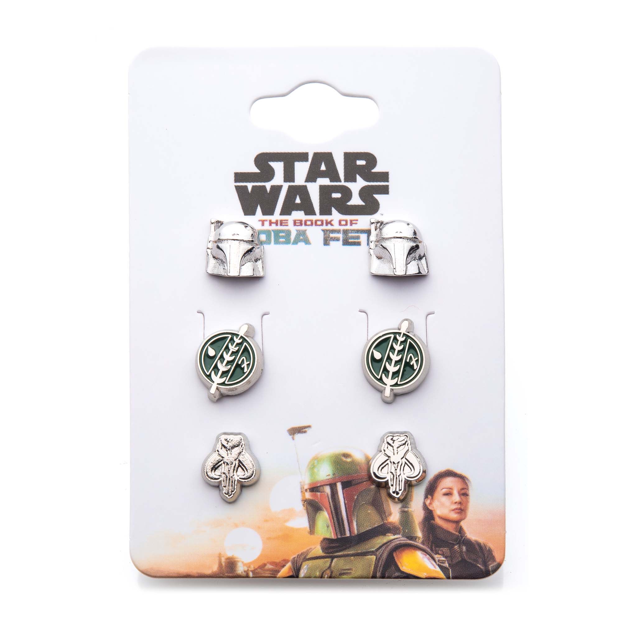 Star Wars Boba Fett Earrings Set (3pcs) - Image 2