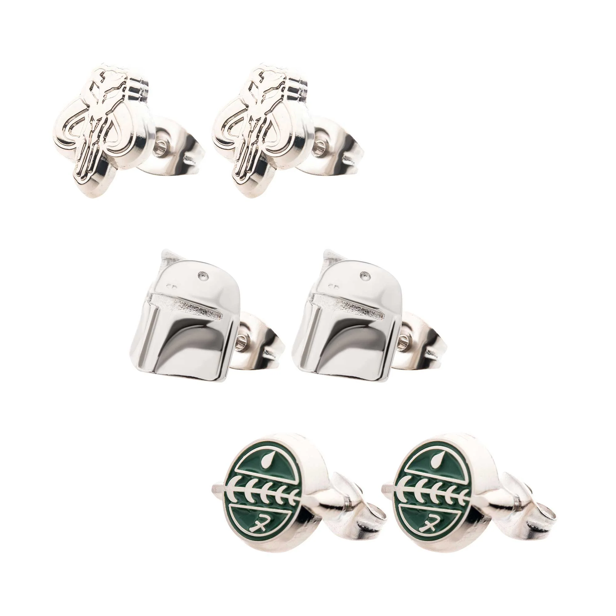Star Wars Boba Fett Earrings Set (3pcs) - Image 3