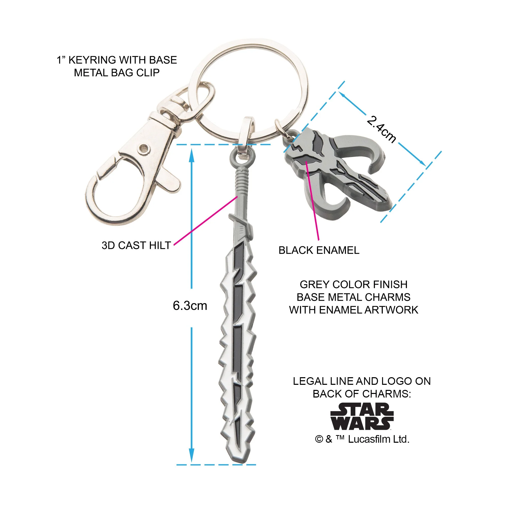 Star Wars Dark Saber Mando Charm Keychain - Image 3