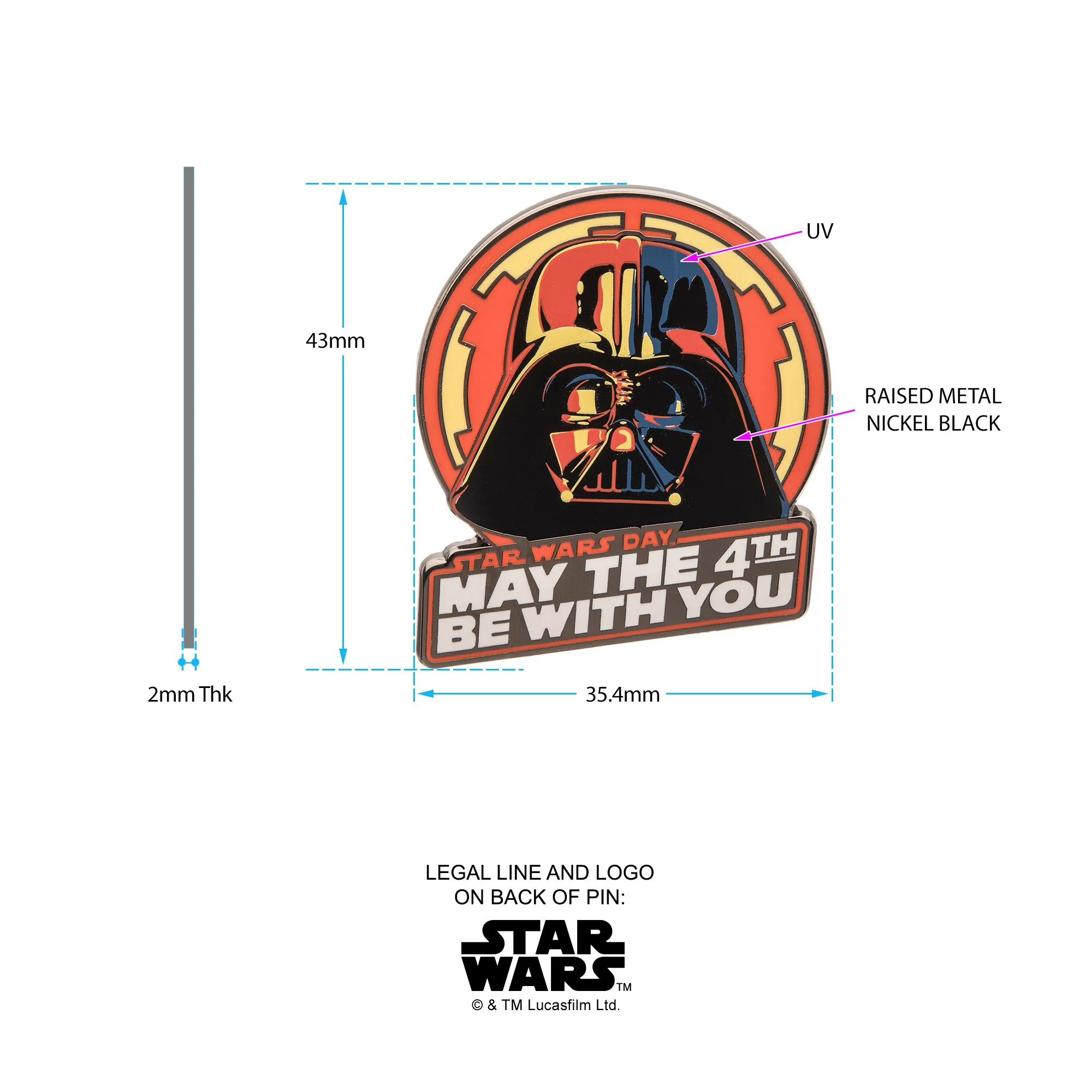 Star Wars Darth Vader May the 4th be with You Enamel Pin - Image 3