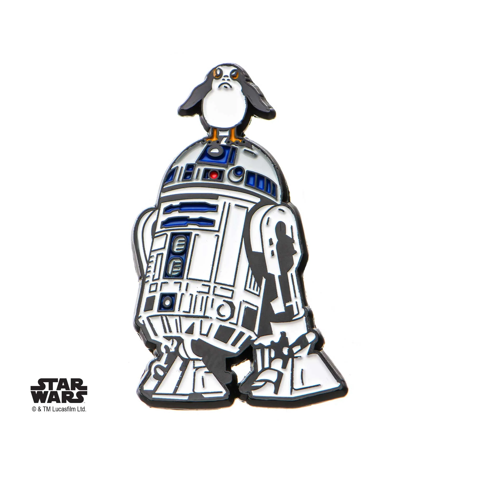 Star Wars Episode 8 R2-D2 and Porg Enamel Lapel Pin