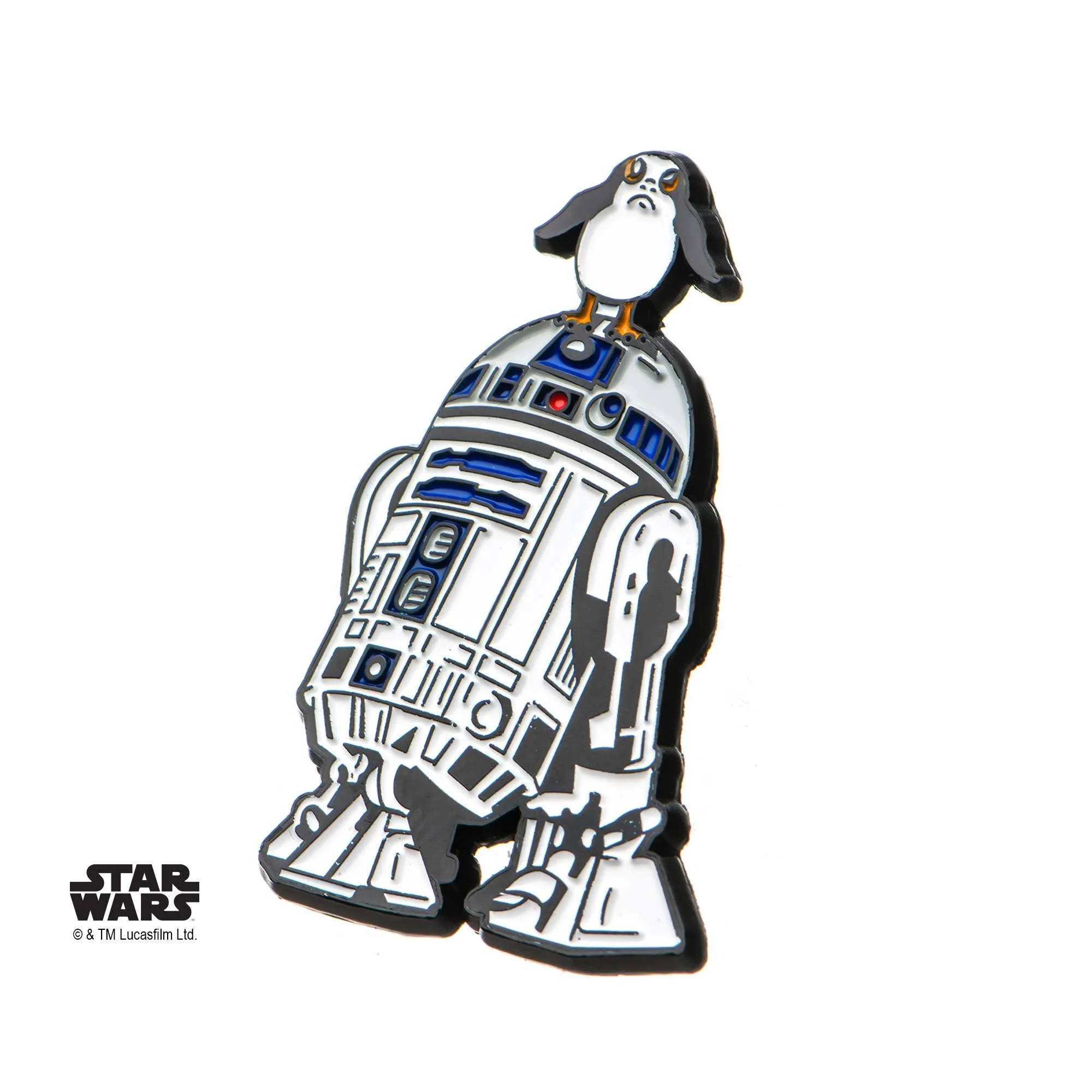 Star Wars Episode 8 R2-D2 and Porg Enamel Lapel Pin - Image 3