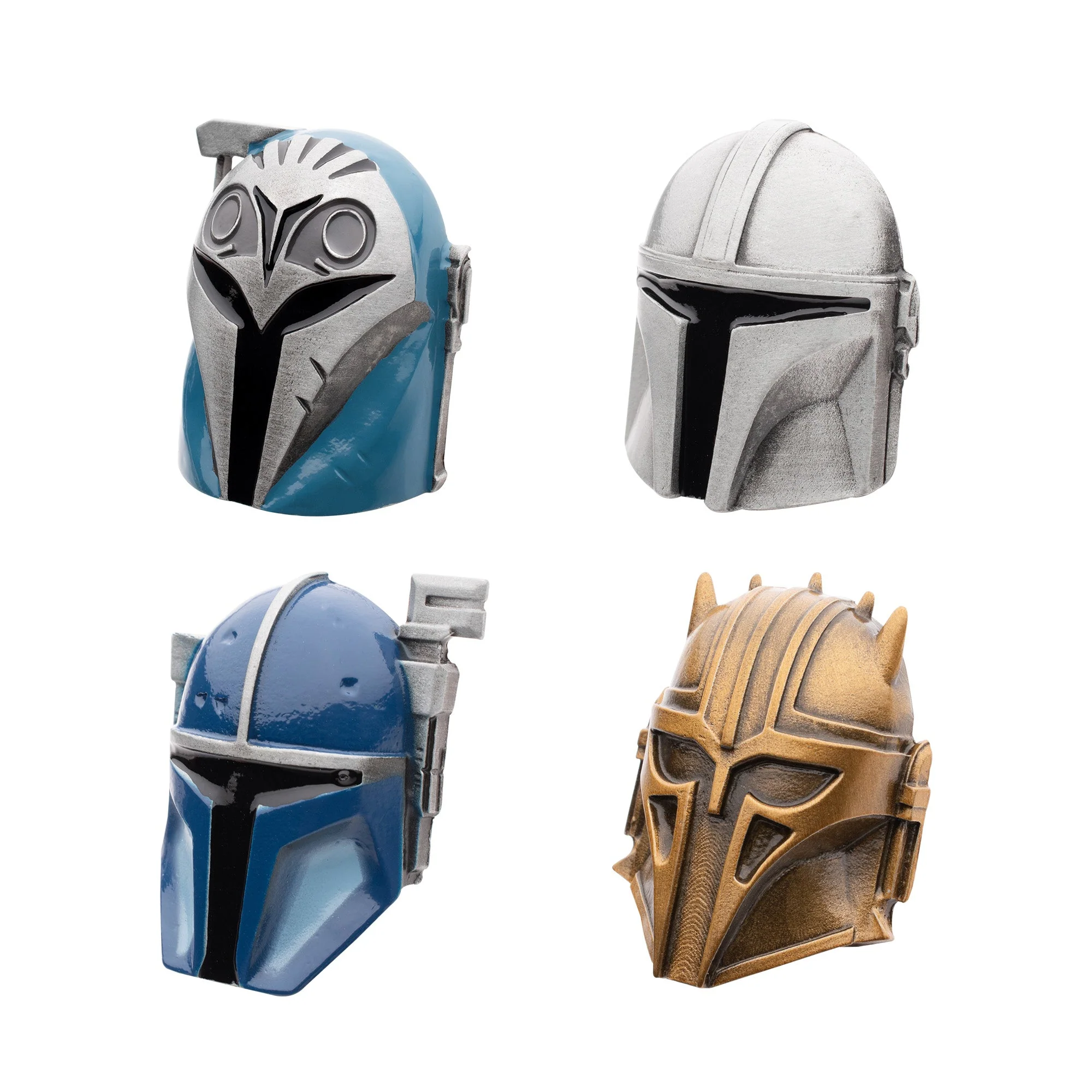 Star Wars Mandalorian 4-pc 3D Helmet Pin Set - Image 3