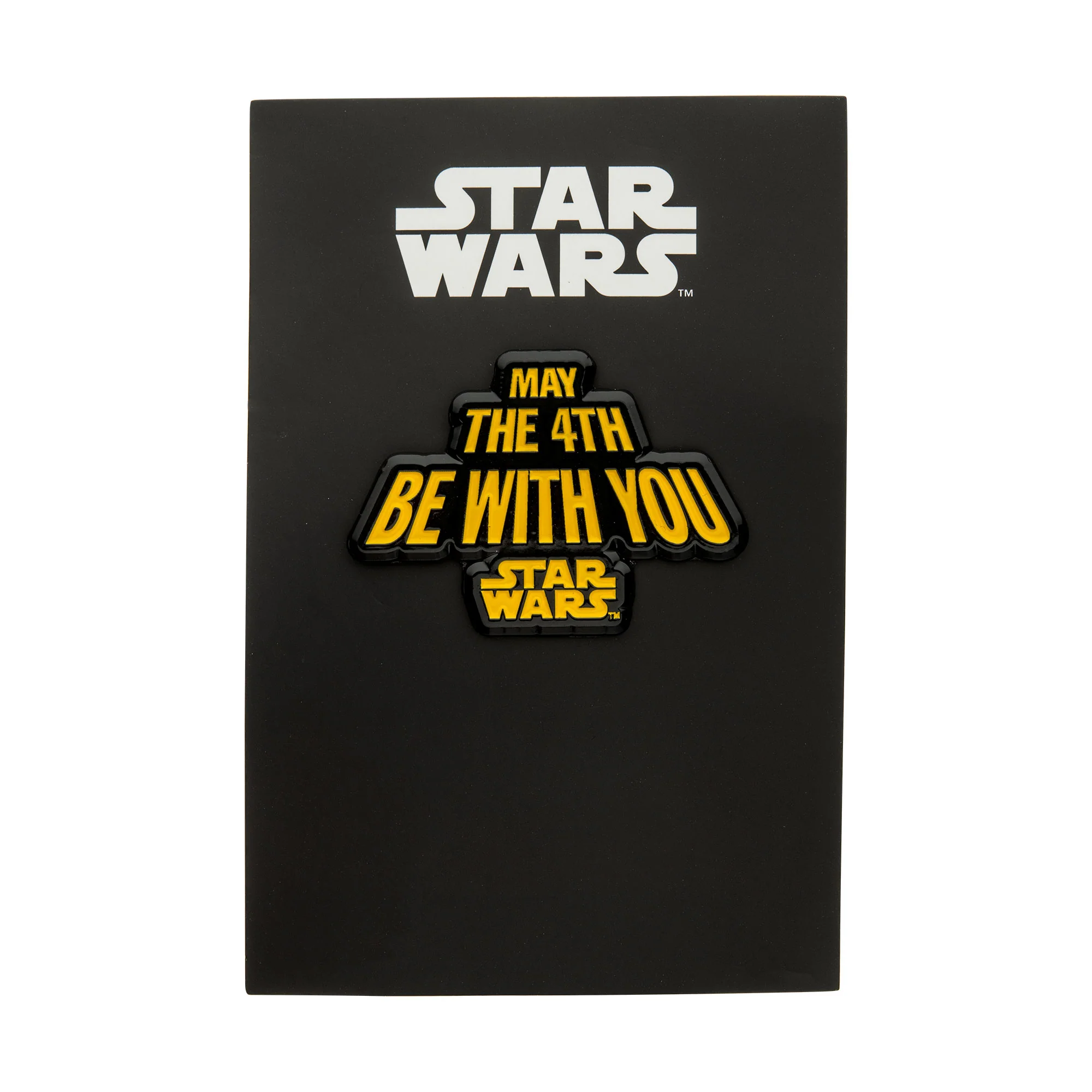 Star Wars May the 4th Be With You Pin (Black with Yellow text) - Image 2
