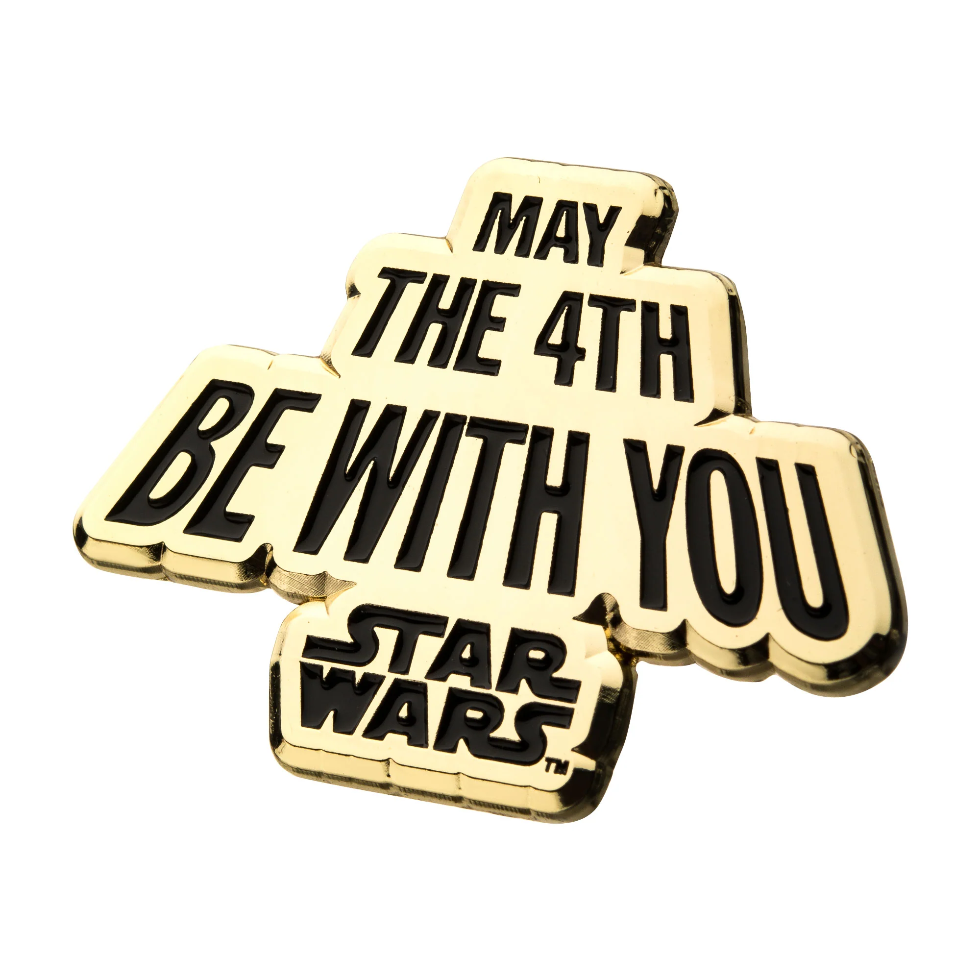 Star Wars May the 4th Be With You Pin (Gold with Black text) - Image 2