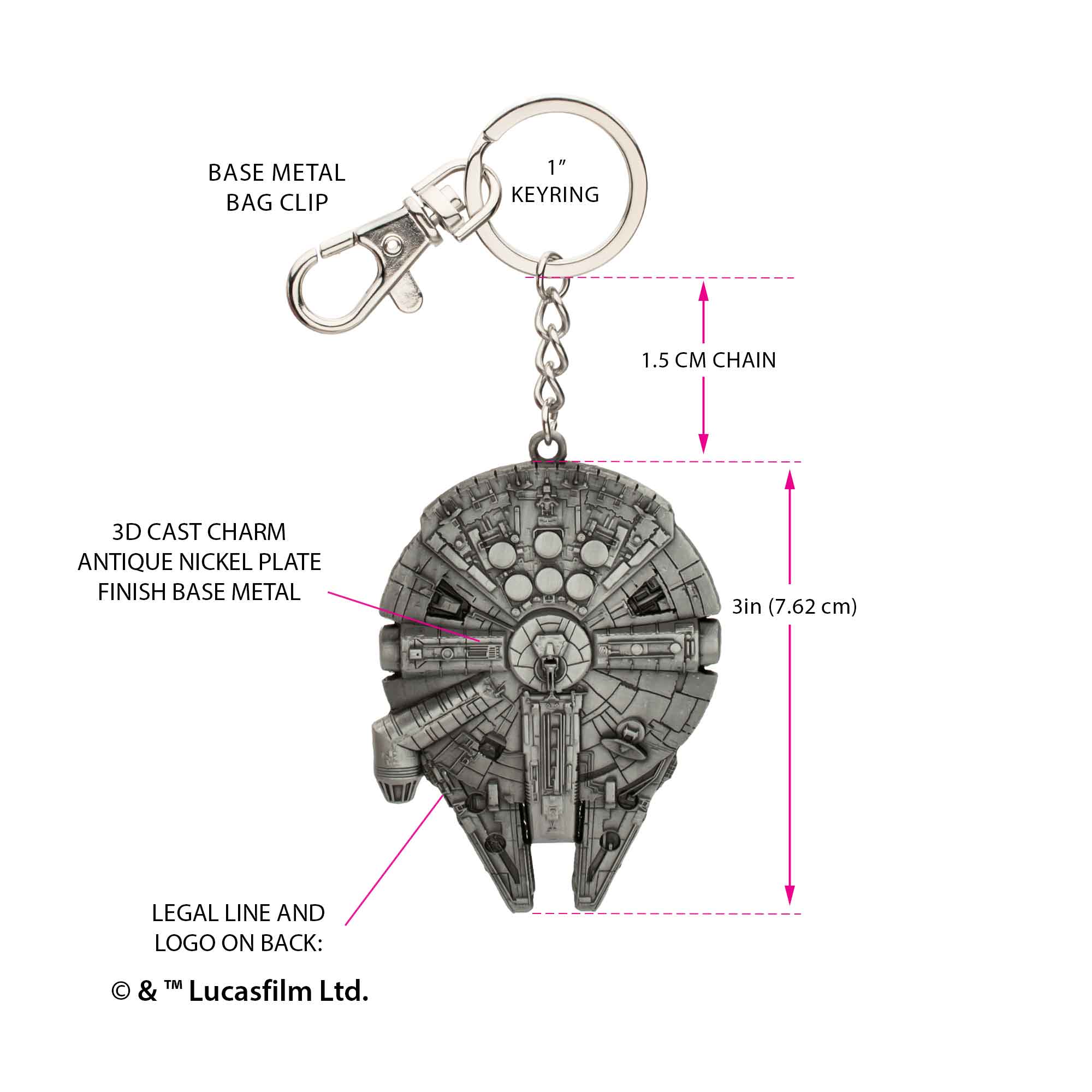 Star Wars Millenium Falcon 3D Keychain - Image 4