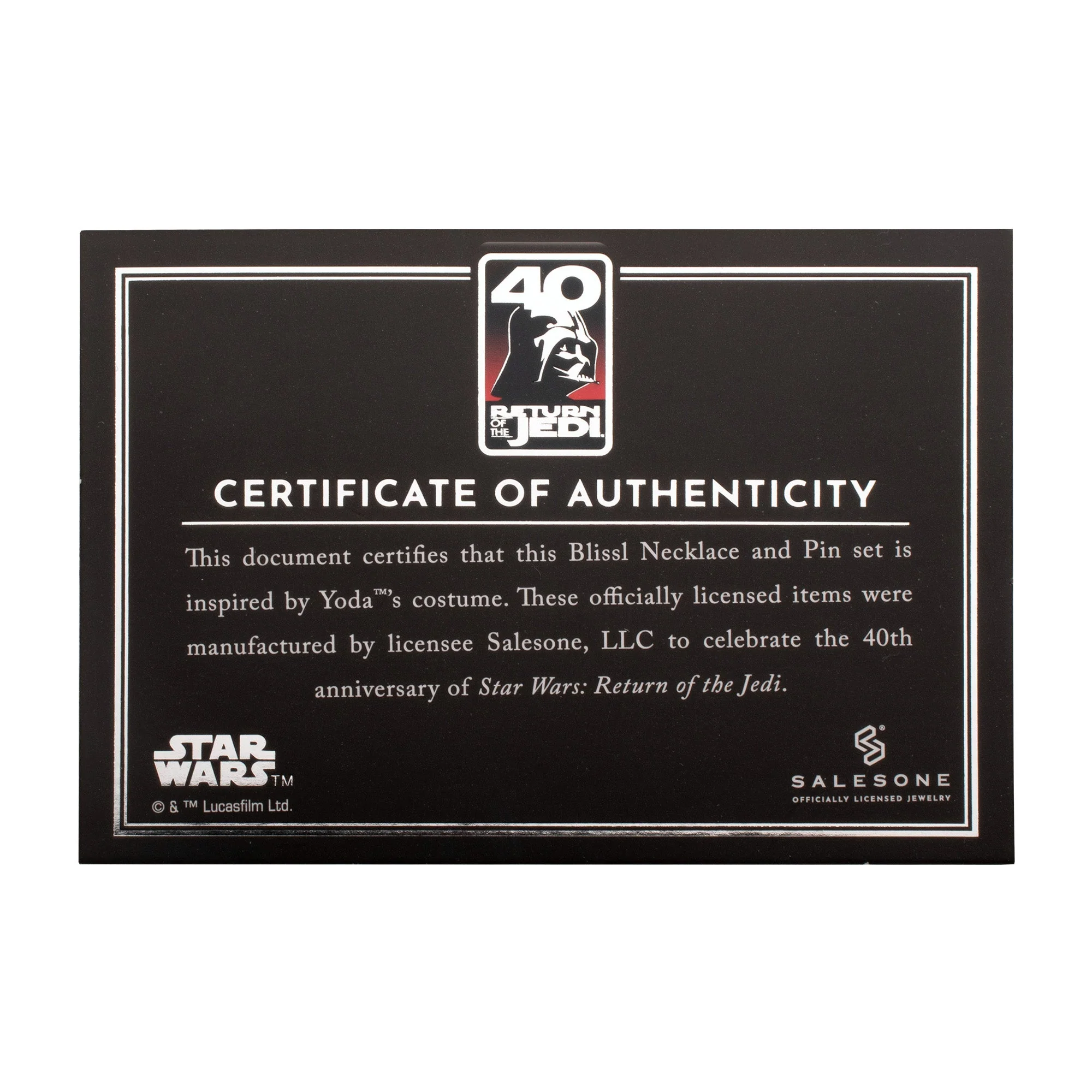 Star Wars Yoda Return of the Jedi 40th Anniversary Necklace and Pin Set - Image 5