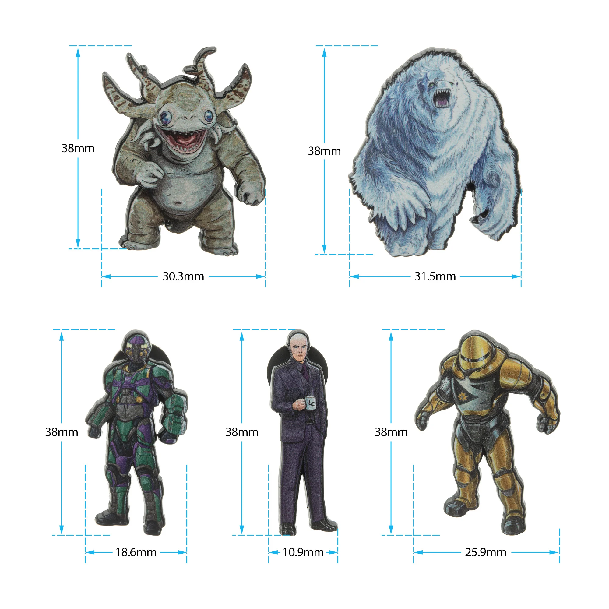Superman Movie Monster and Villain Pin Set – 5-Piece Collectible Jewelry - Image 3