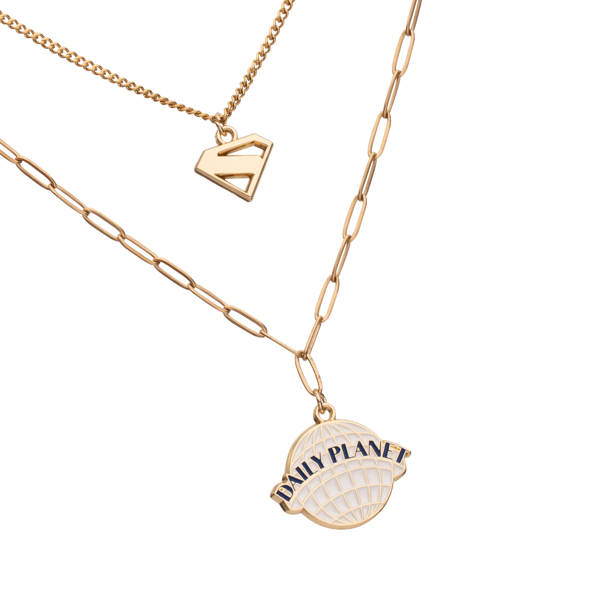Superman Movie BFF Necklace Set – Gold & White Enamel Collectible Jewelry - Image 3