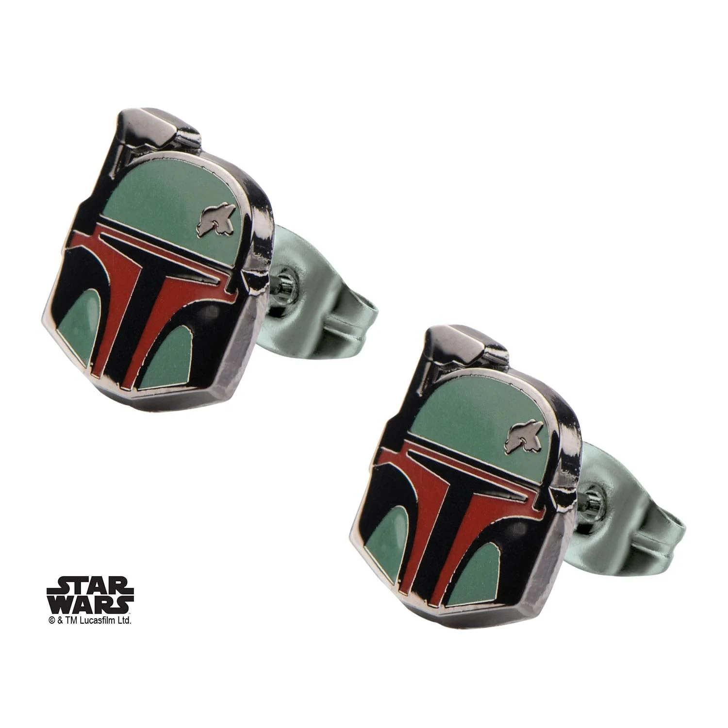 Star Wars Boba Fett Helmet Stud Earrings - Image 2