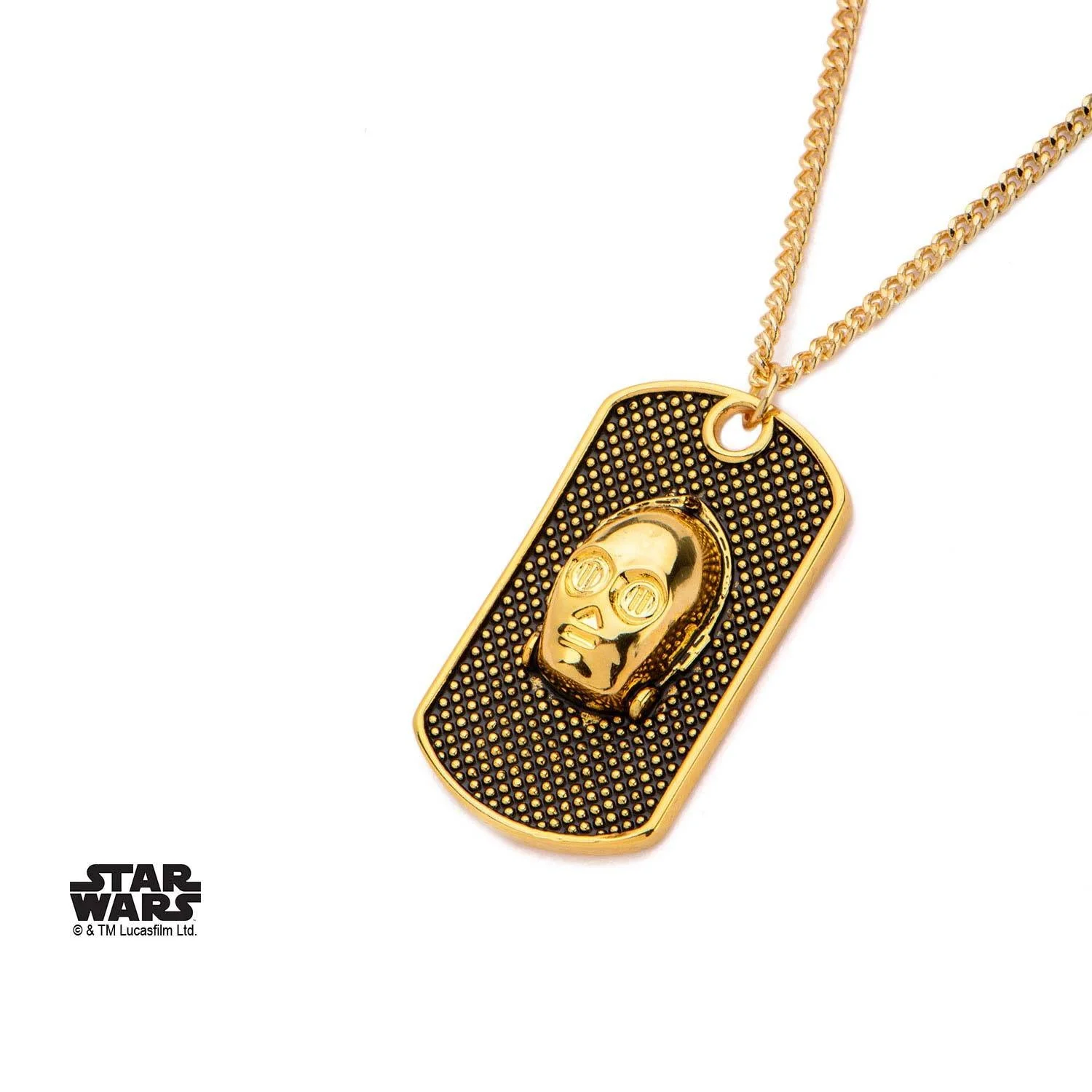 Star Wars 3D C-3PO Face Dog Tag Pendant Necklace - Image 2