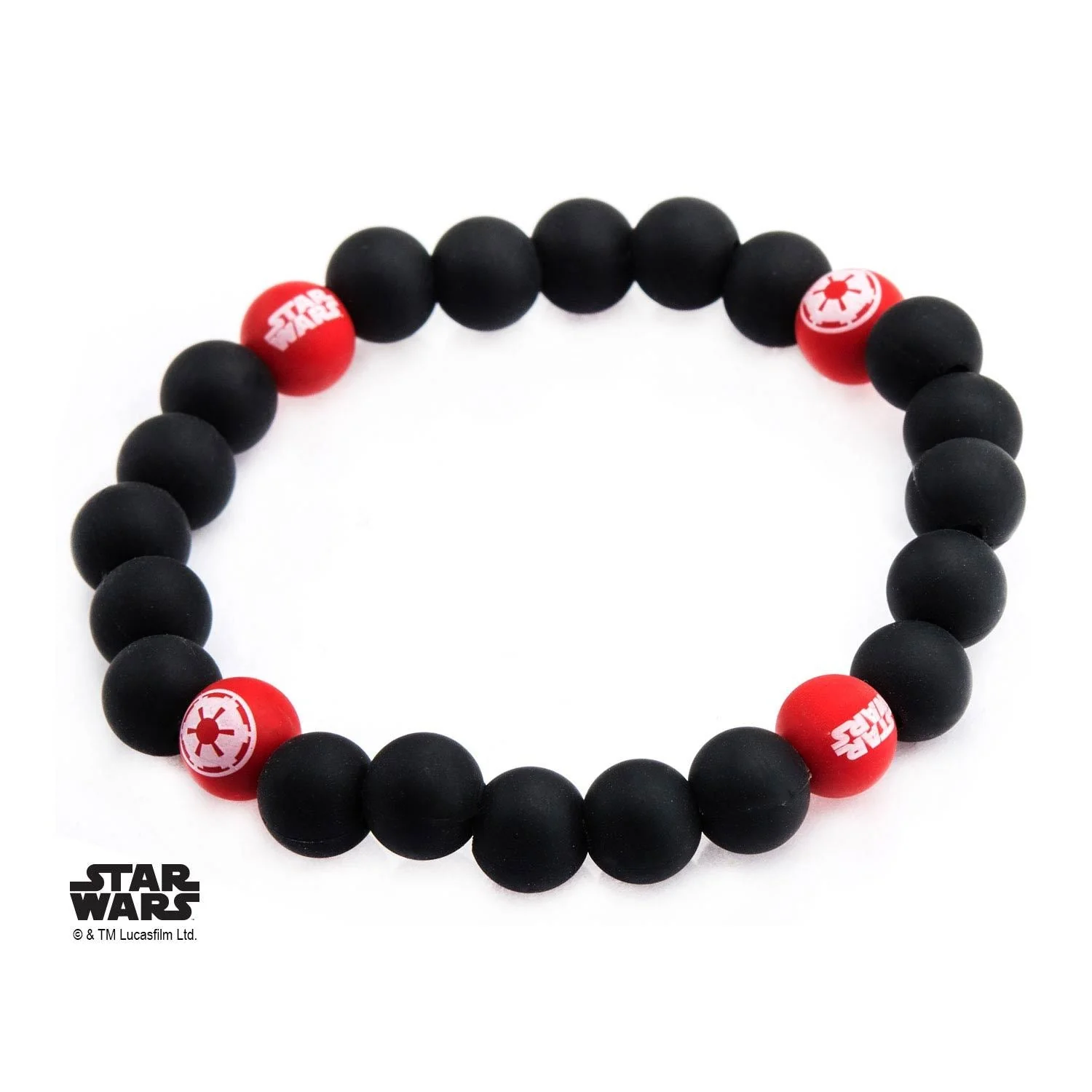 Star Wars Imperial Symbol Silicone Bead Bracelet - Image 3