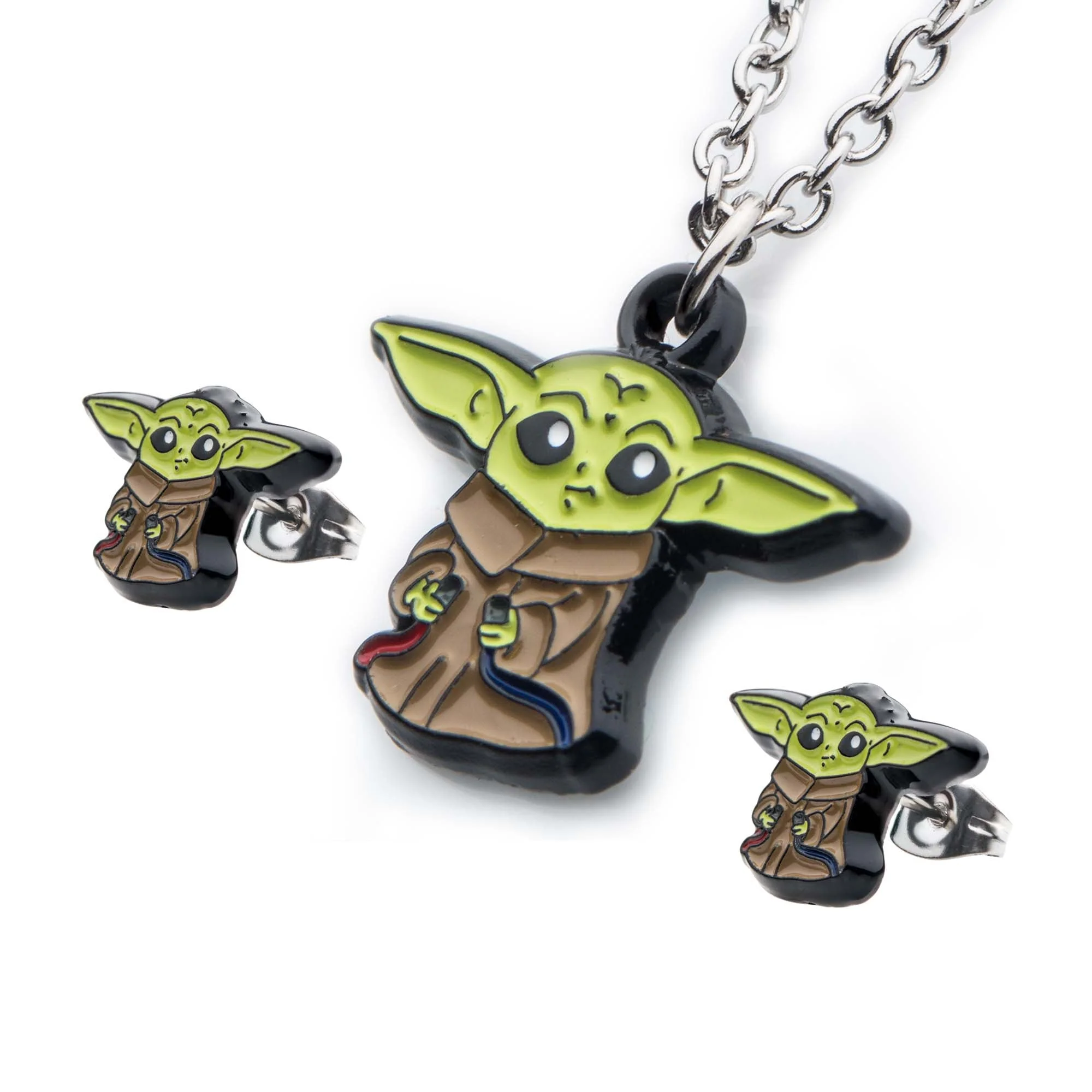 Star Wars: The Mandalorian Grogu (AKA: Baby Yoda/ The Child) Necklace And Earring Set - Image 2