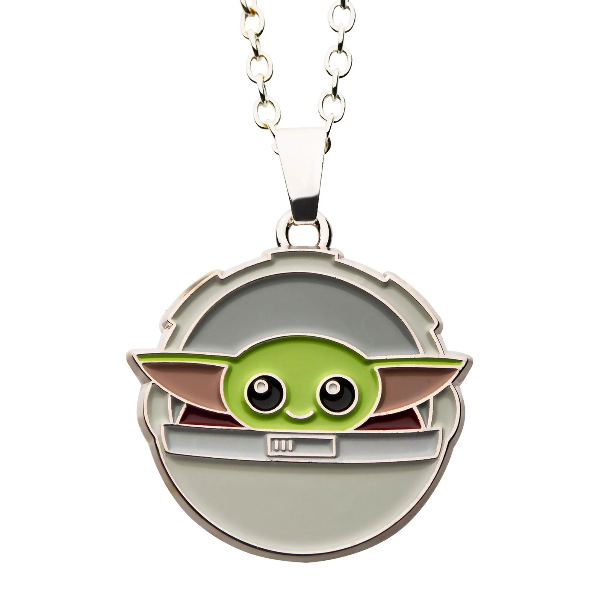 Star Wars: The Mandalorian Grogu (AKA: Baby Yoda/ The Child) Silver Plated Pendant Necklace