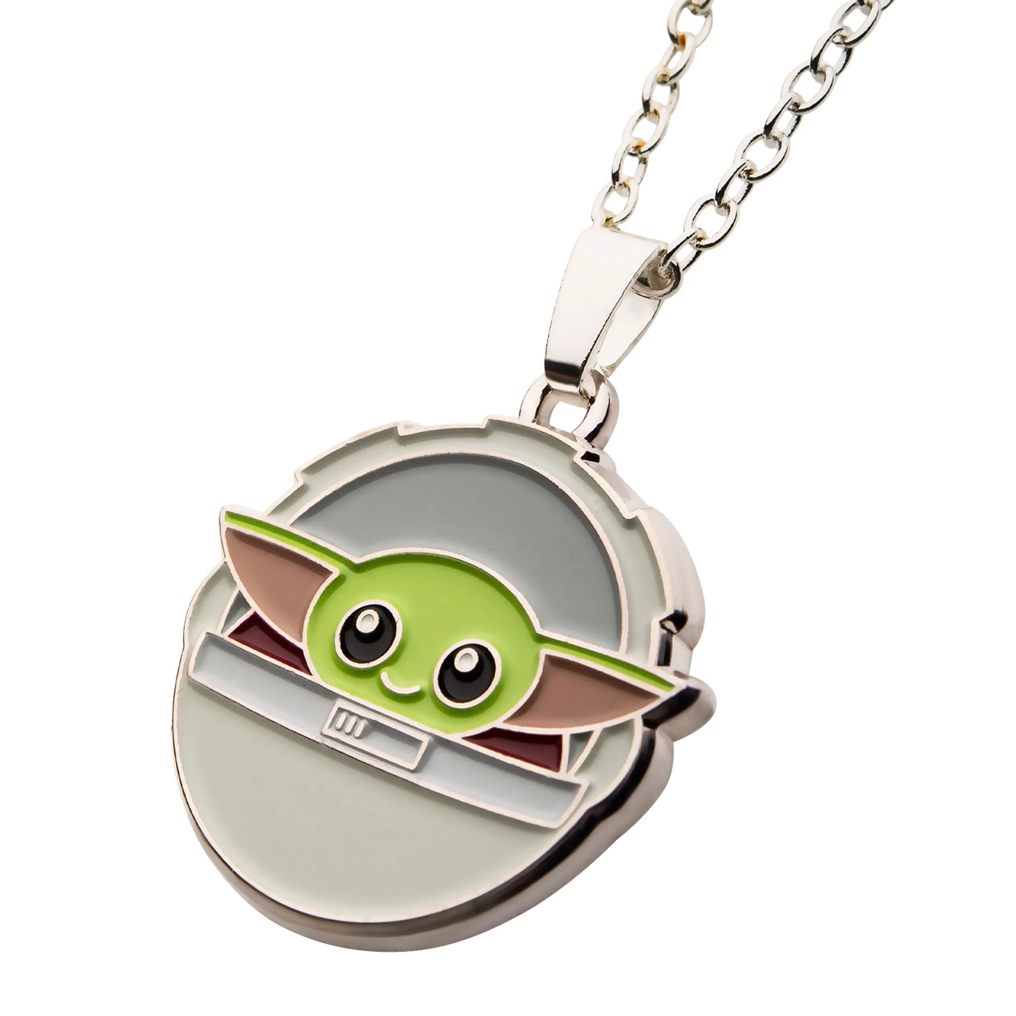 Star Wars: The Mandalorian Grogu (AKA: Baby Yoda/ The Child) Silver Plated Pendant Necklace - Image 3